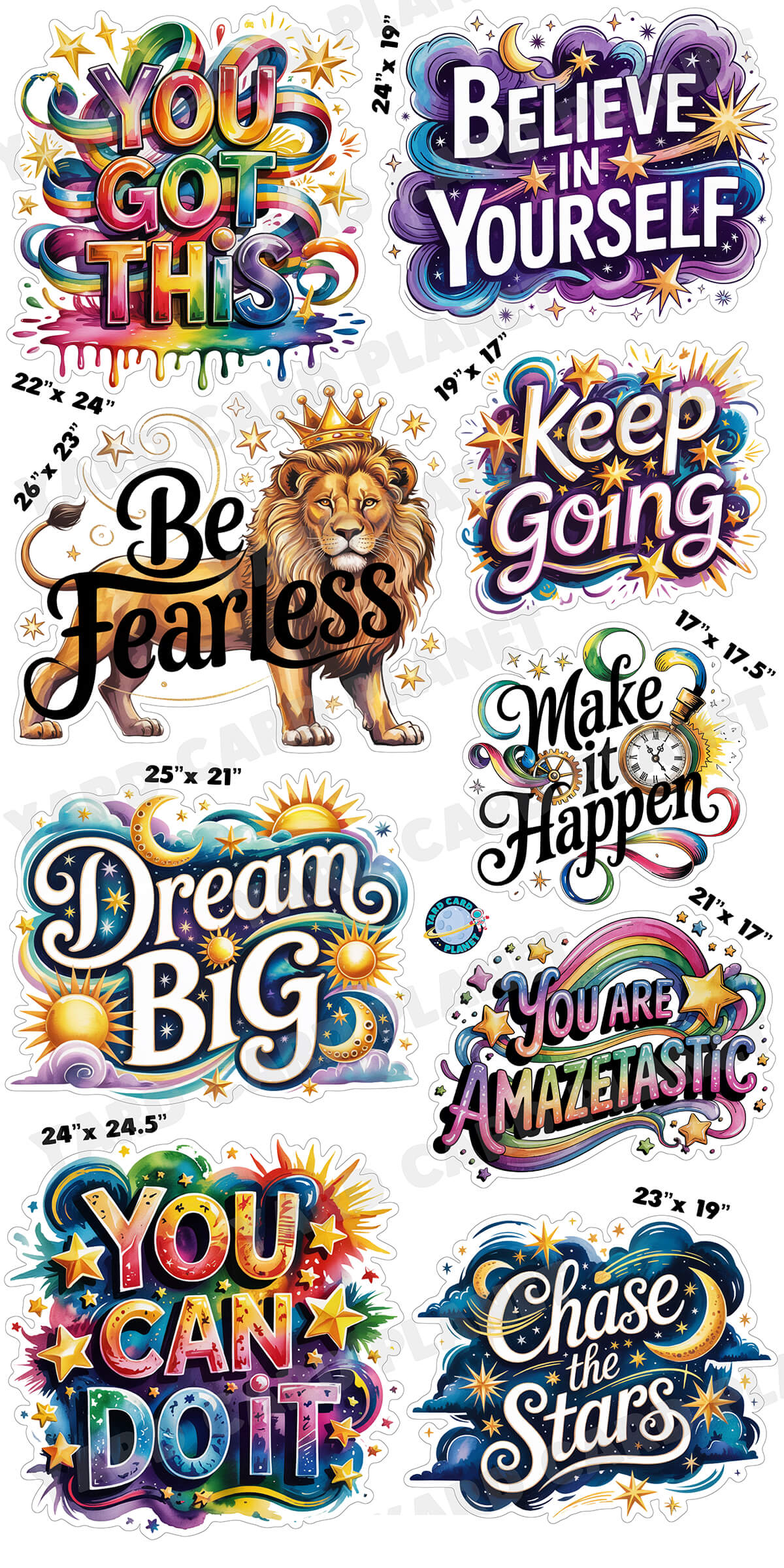 You Can Do It Motivational Quotes Yard Card Flair Set