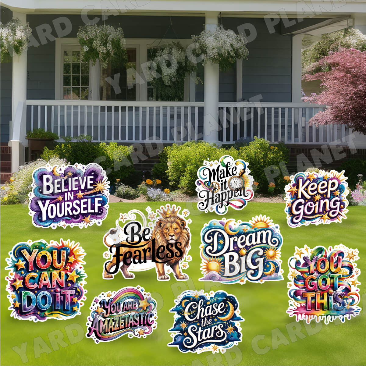 You Can Do It Motivational Quotes Yard Card Flair Set