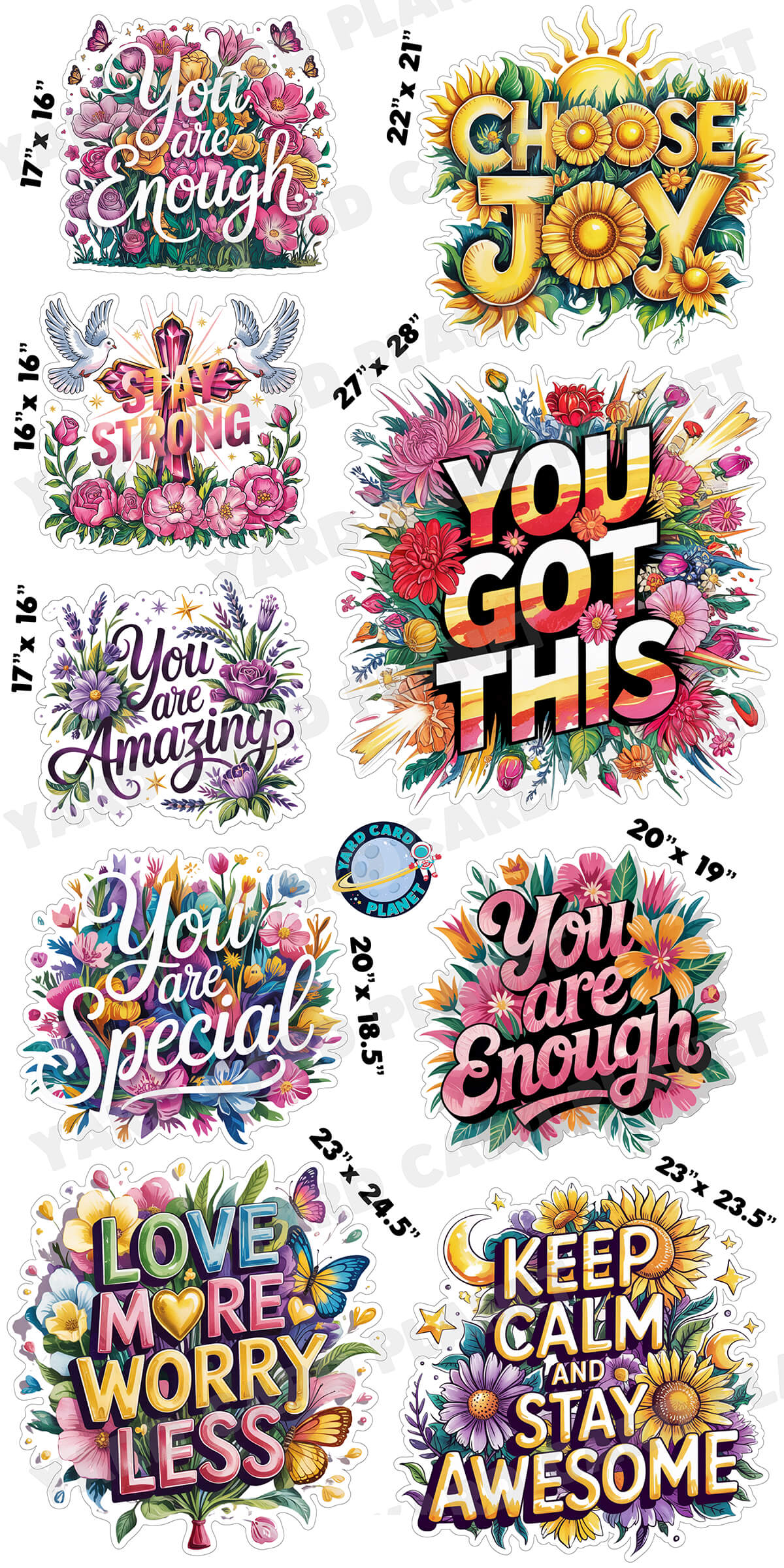 You Are Amazing Motivational Quotes Yard Card Flair Set