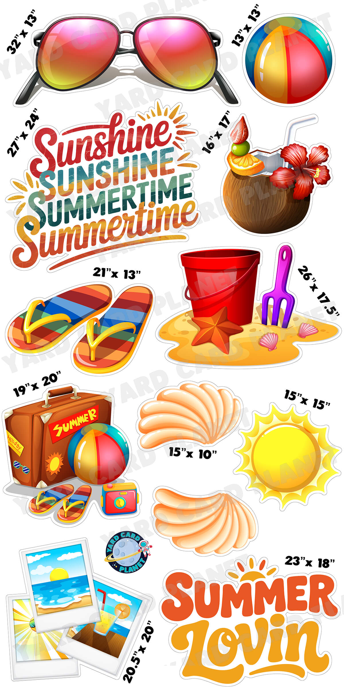 Summer Lovin Yard Card Flair Set