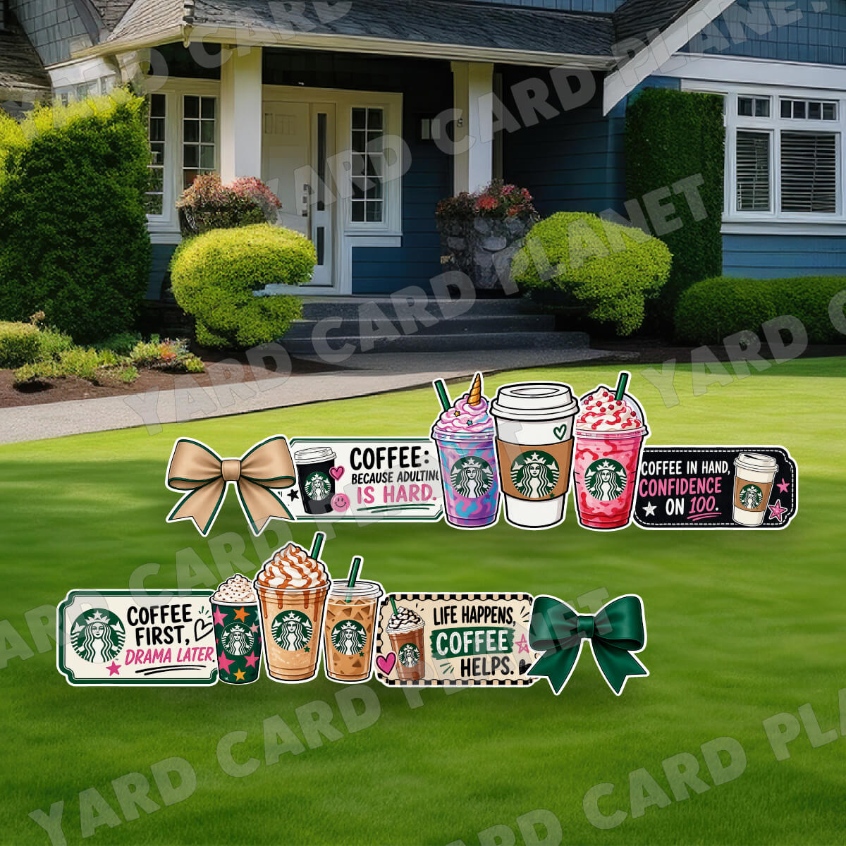 Coffee Lover Signs and Yard Card Flair Set