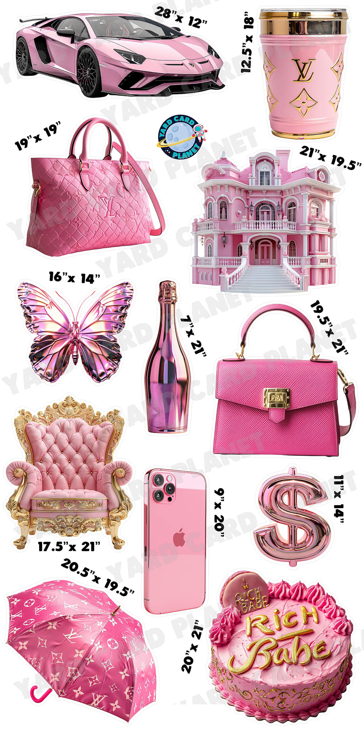 Rich Babe Yard Card Flair Set