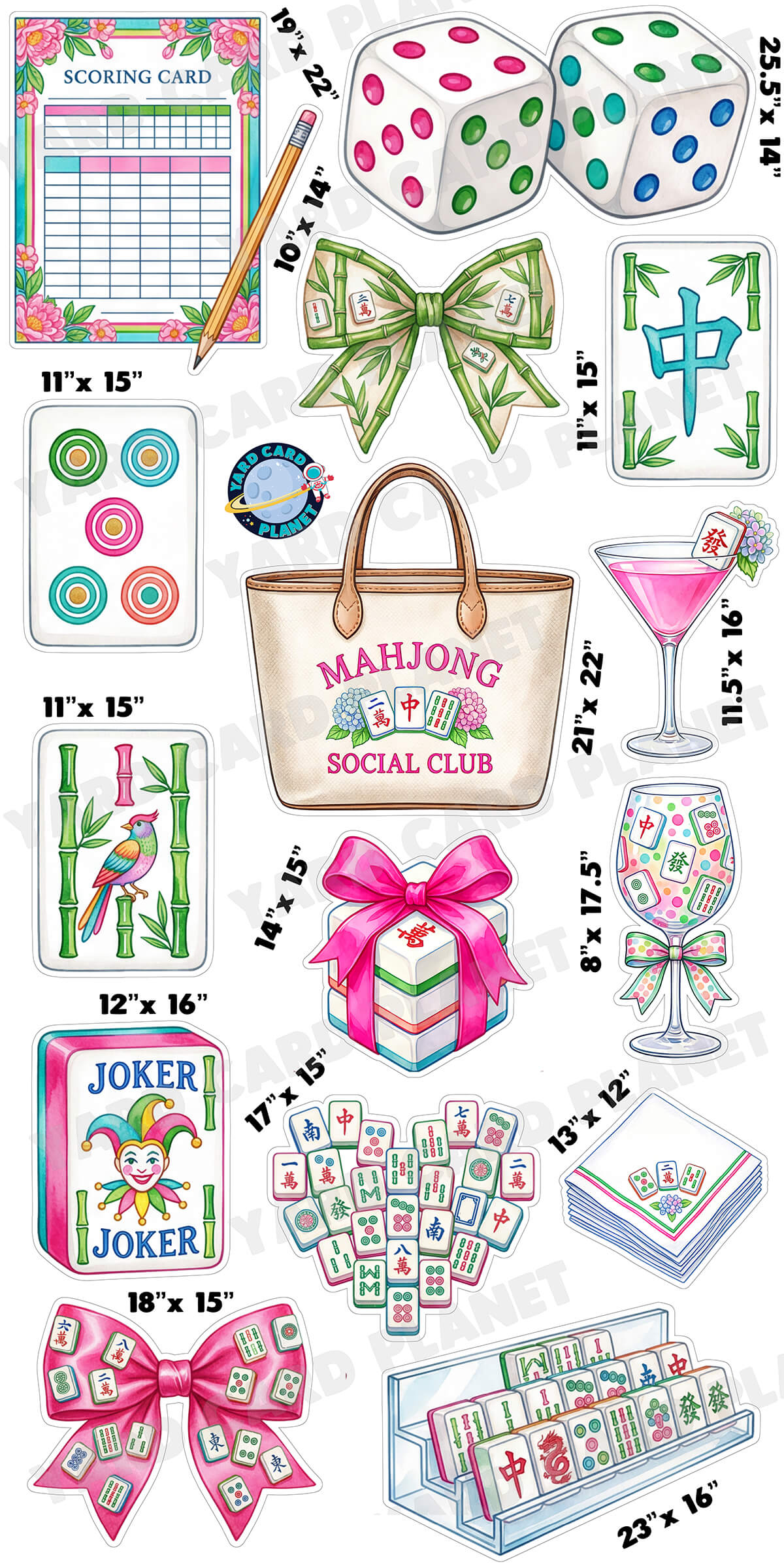 Mahjong Yard Card Flair Set