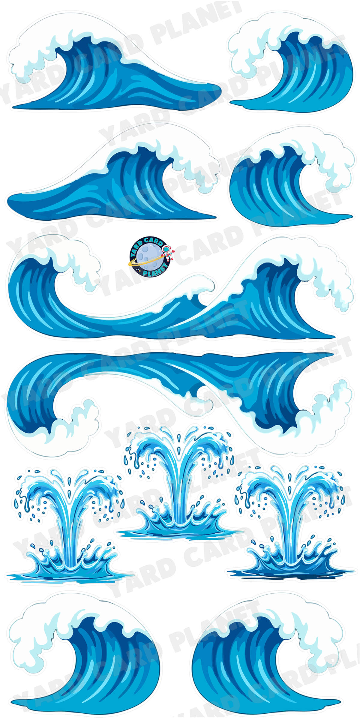 Ocean Waves EZ Panels and Yard Card Flair Set