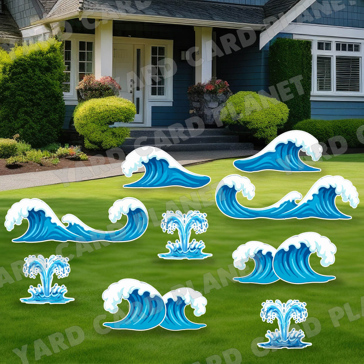 Ocean Waves EZ Panels and Yard Card Flair Set