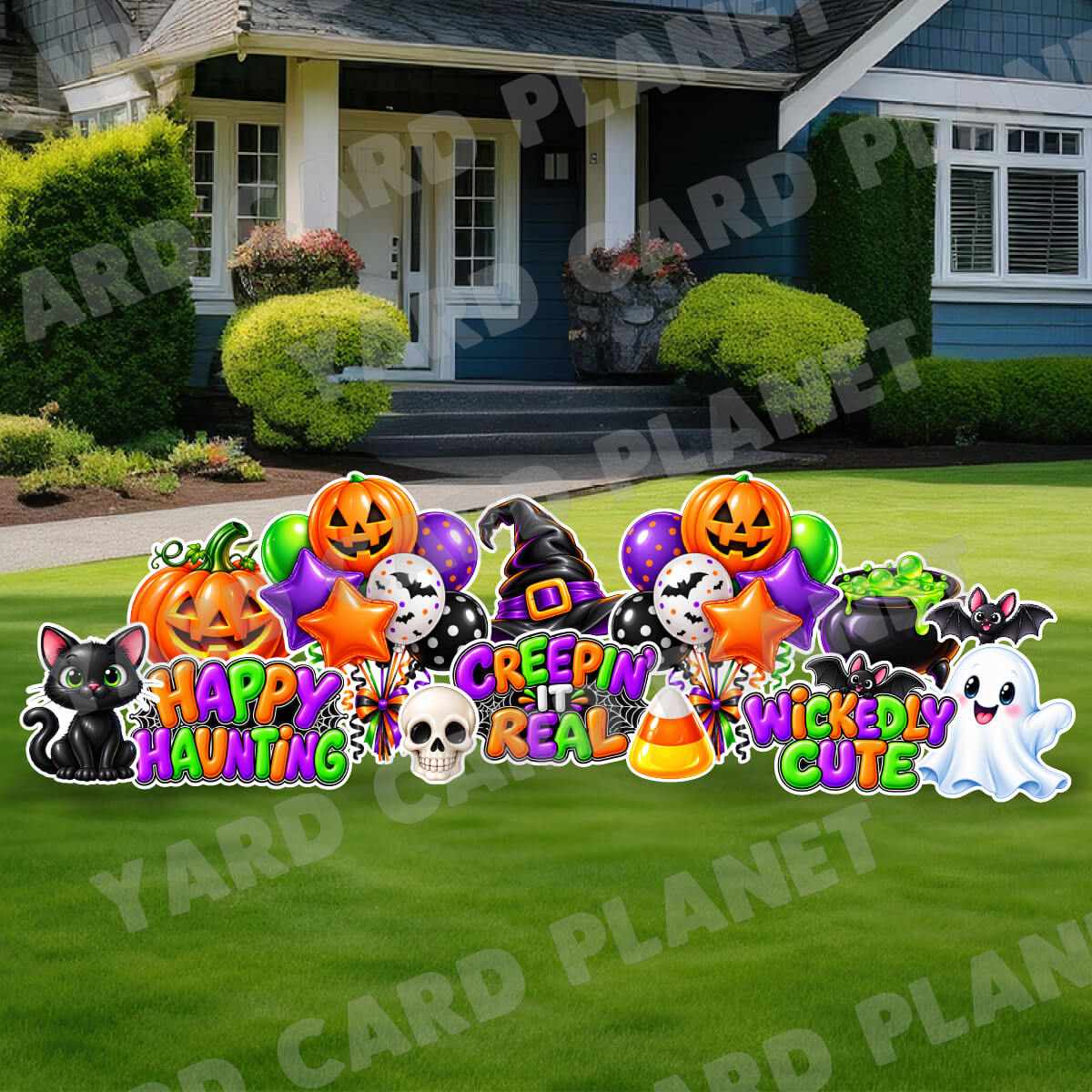Halloween Creepin' It Real Yard Card Flair Set