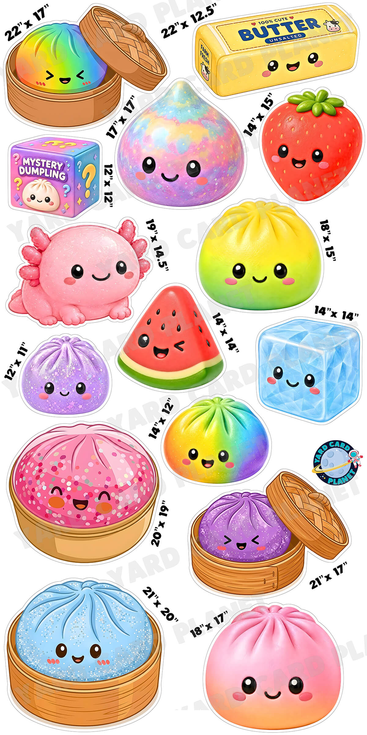 Squishy Toys Yard Card Flair Set