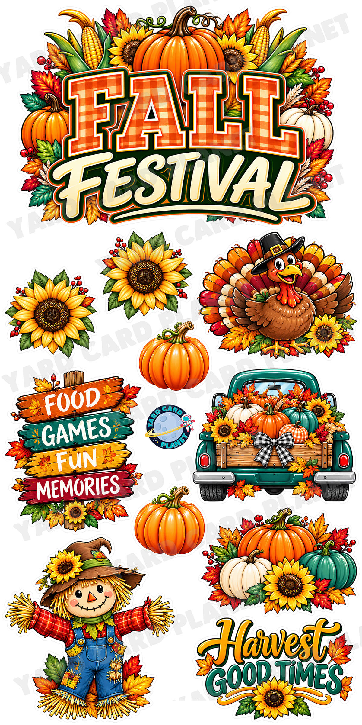 Fall Festival EZ Quick Sign and Yard Card Flair Set