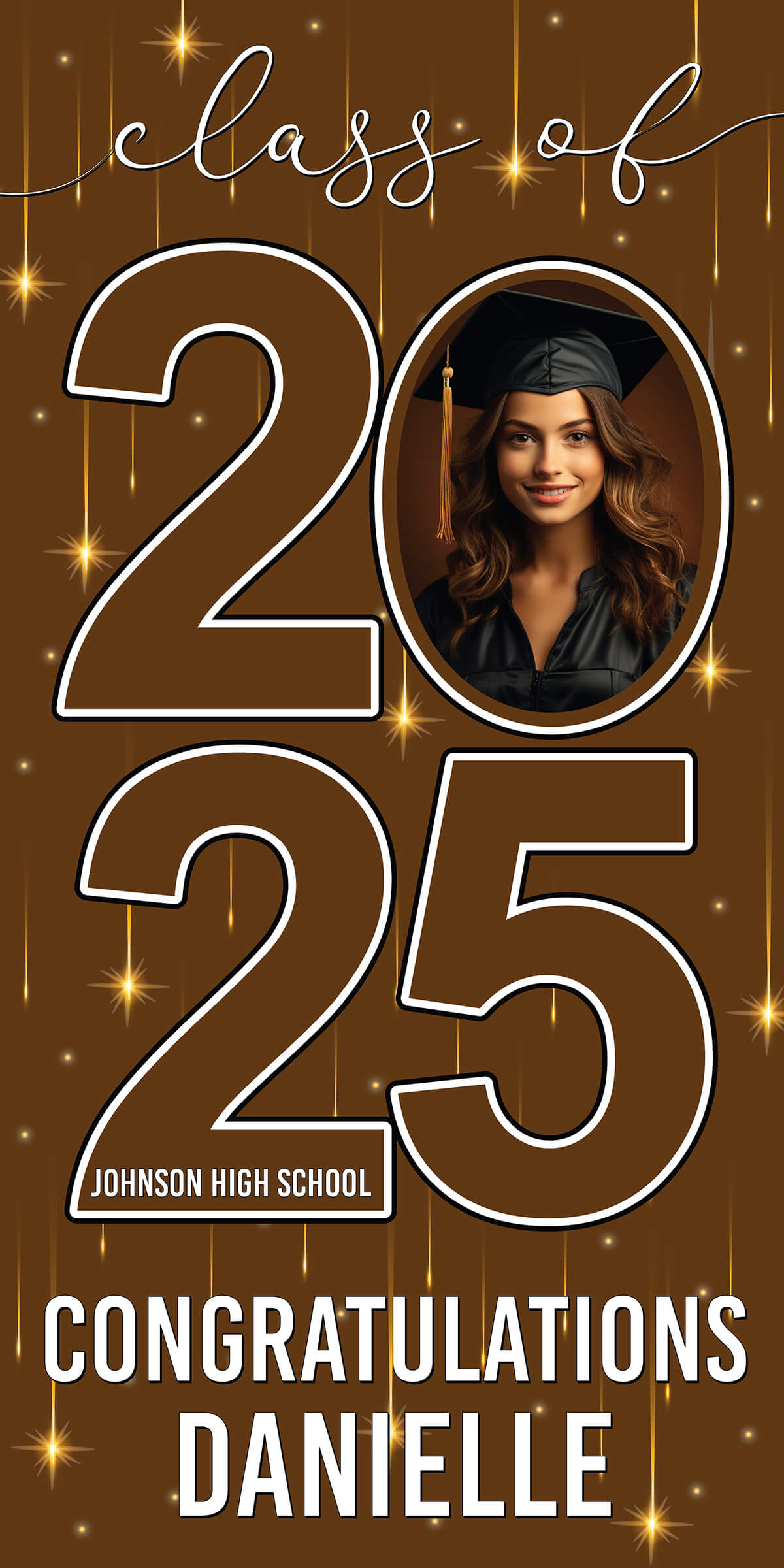 Class of 2026 Graduation Congratulations Vertical Vinyl Banner (Available in Multiple Colors and Sizes)