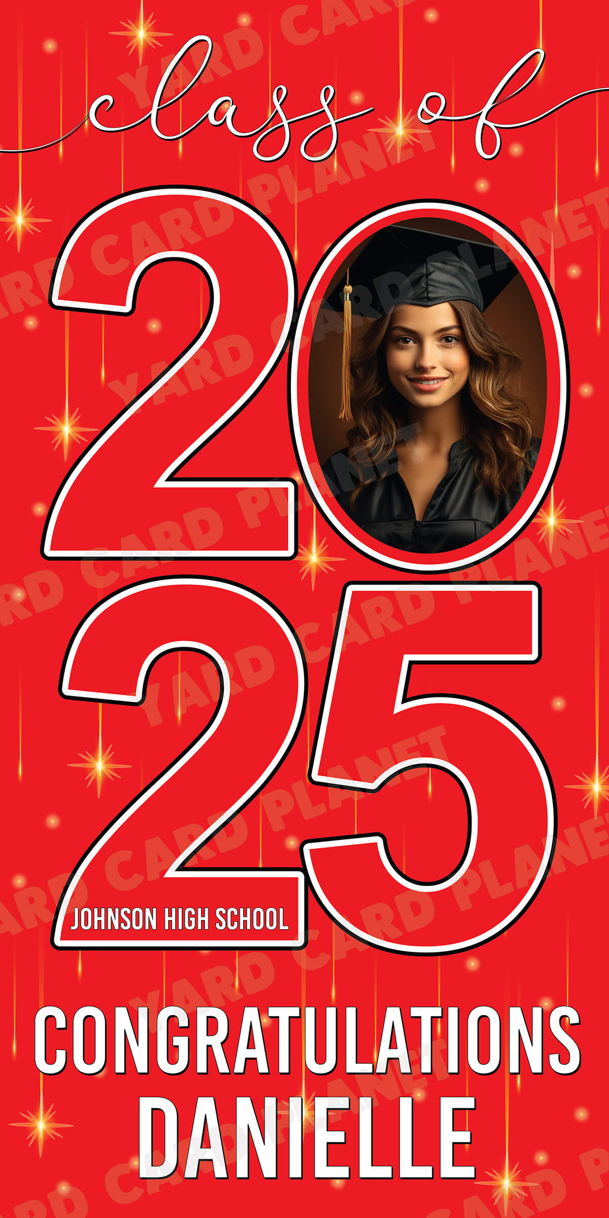 Class of 2026 Graduation Congratulations Vertical Vinyl Banner (Available in Multiple Colors and Sizes)