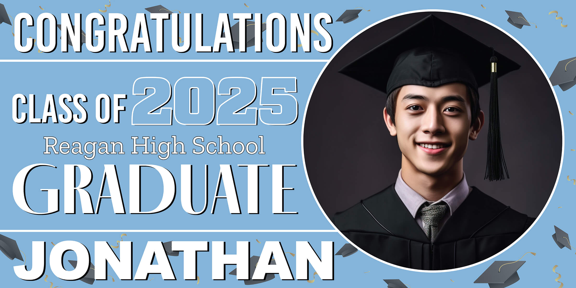Class of 2026 Graduation Spotlight Horizontal Vinyl Banner (Available in Multiple Colors and Sizes)