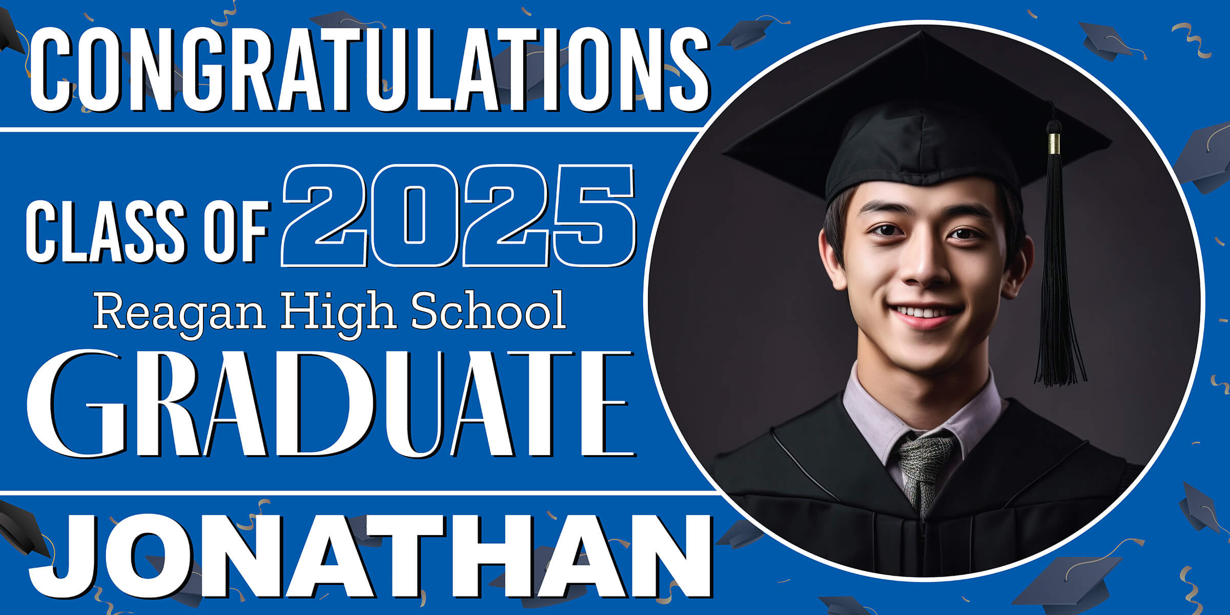 Class of 2026 Graduation Spotlight Horizontal Vinyl Banner (Available in Multiple Colors and Sizes)