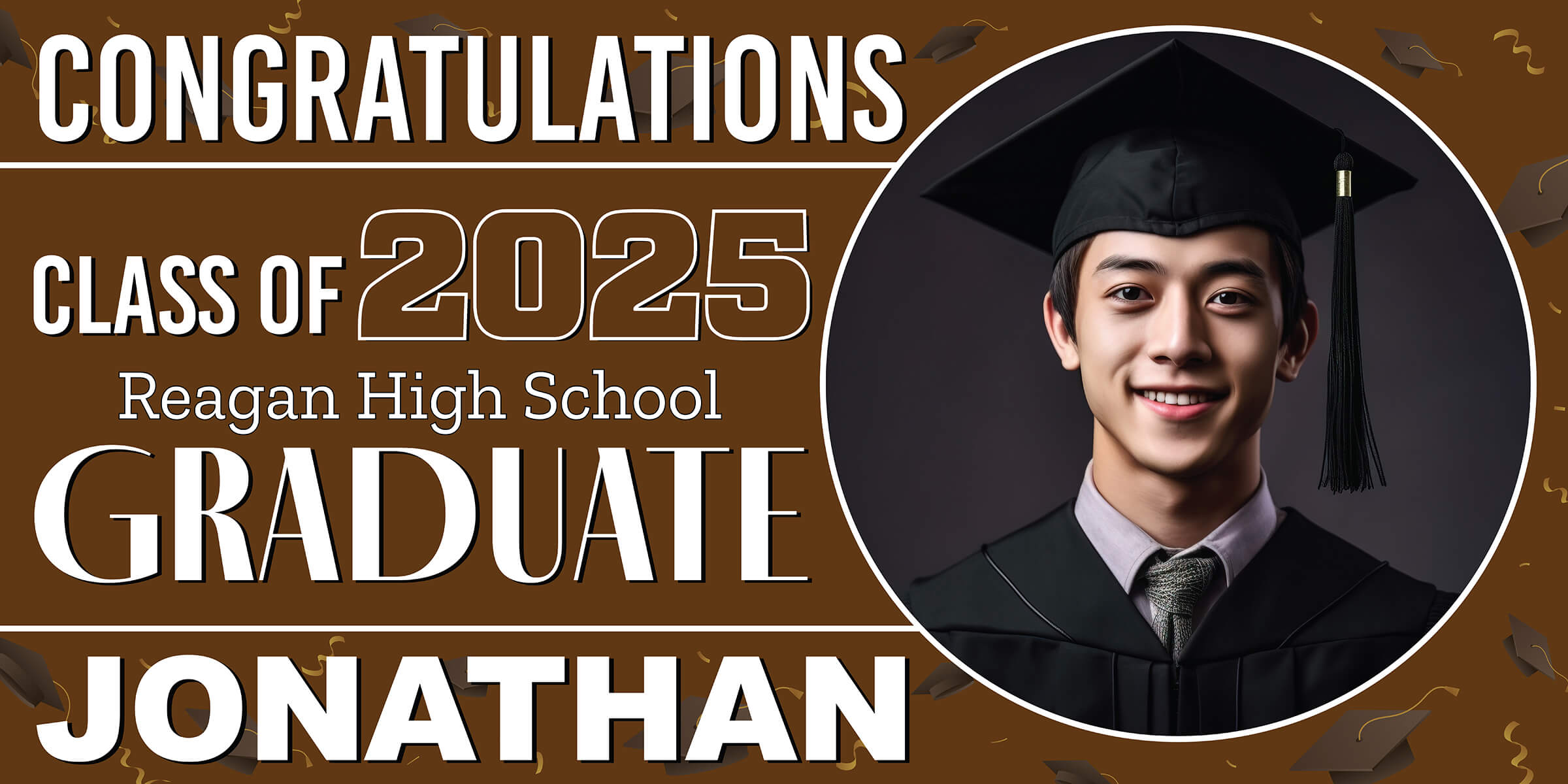 Class of 2026 Graduation Spotlight Horizontal Vinyl Banner (Available in Multiple Colors and Sizes)