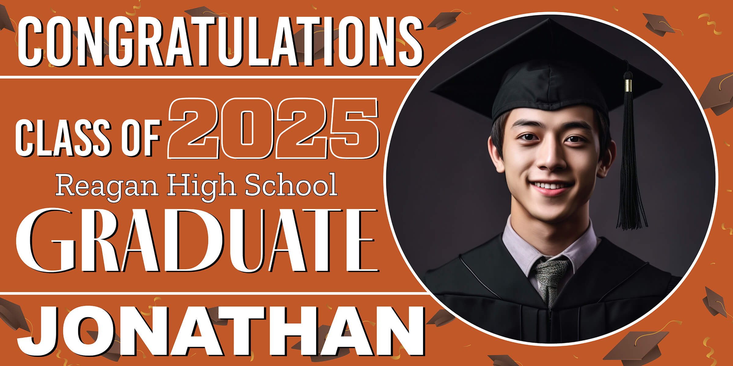 Class of 2026 Graduation Spotlight Horizontal Vinyl Banner (Available in Multiple Colors and Sizes)