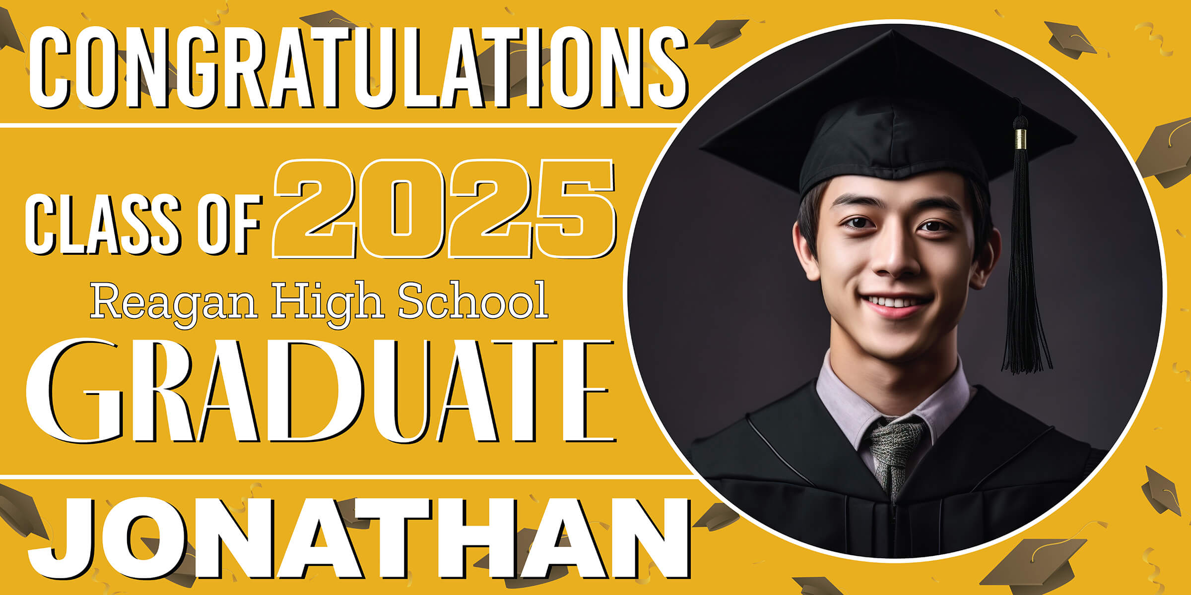 Class of 2026 Graduation Spotlight Horizontal Vinyl Banner (Available in Multiple Colors and Sizes)