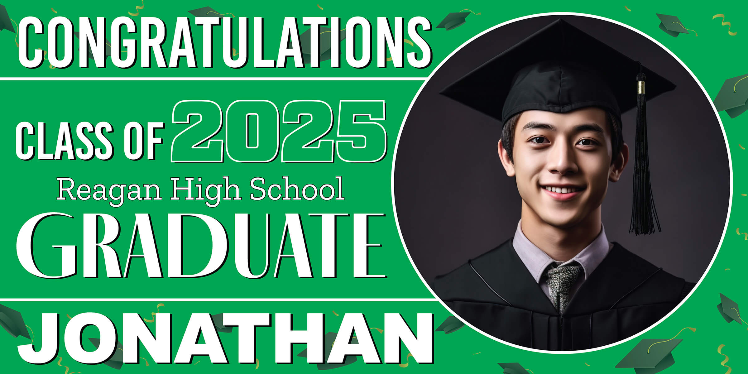 Class of 2026 Graduation Spotlight Horizontal Vinyl Banner (Available in Multiple Colors and Sizes)