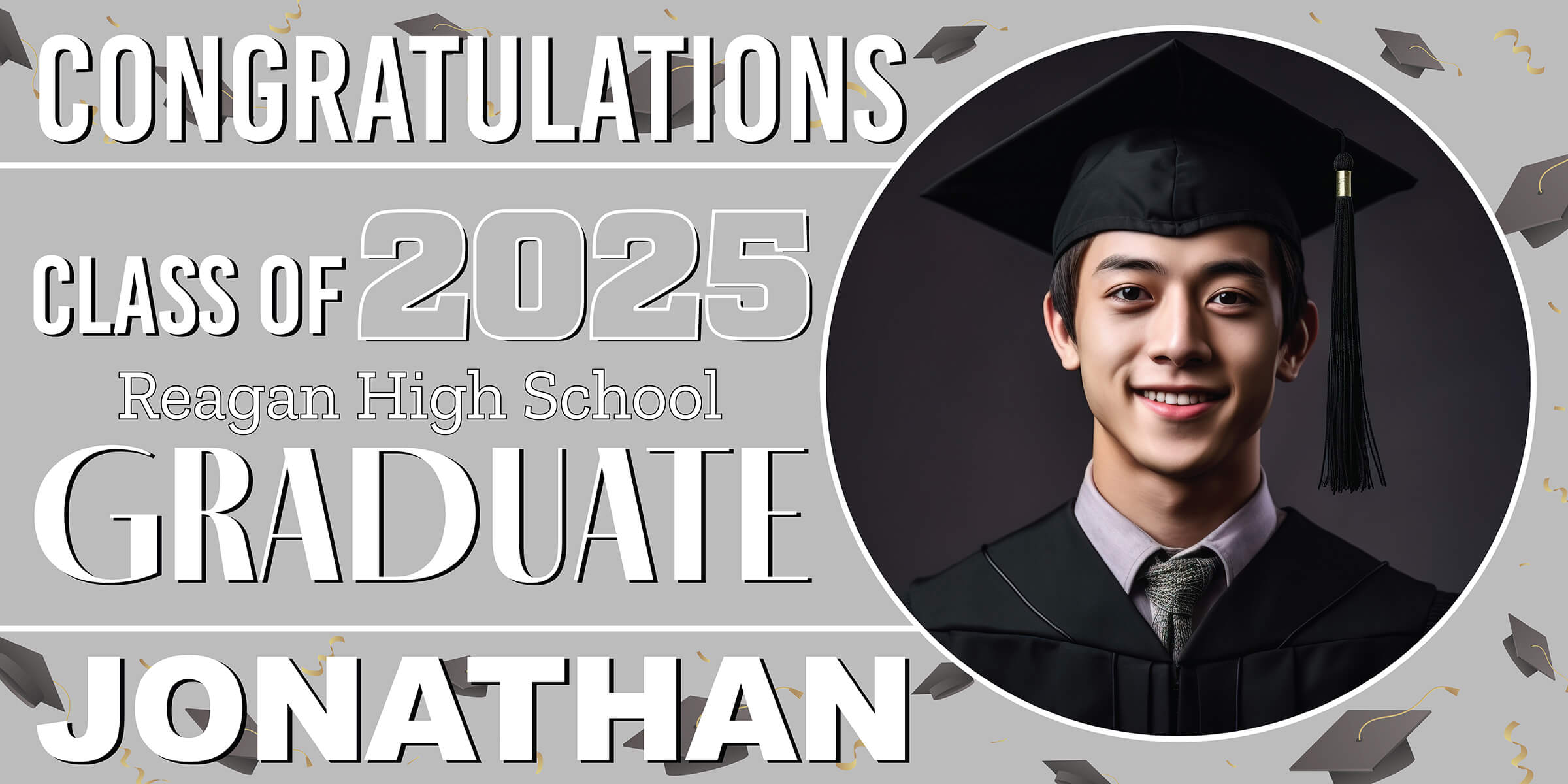 Class of 2026 Graduation Spotlight Horizontal Vinyl Banner (Available in Multiple Colors and Sizes)