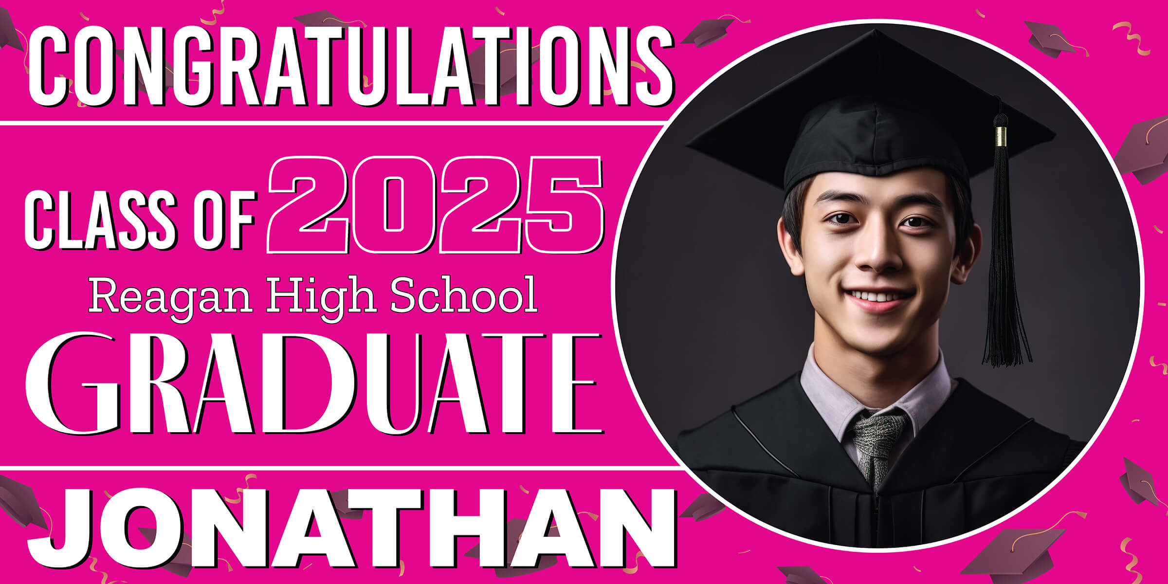 Class of 2026 Graduation Spotlight Horizontal Vinyl Banner (Available in Multiple Colors and Sizes)
