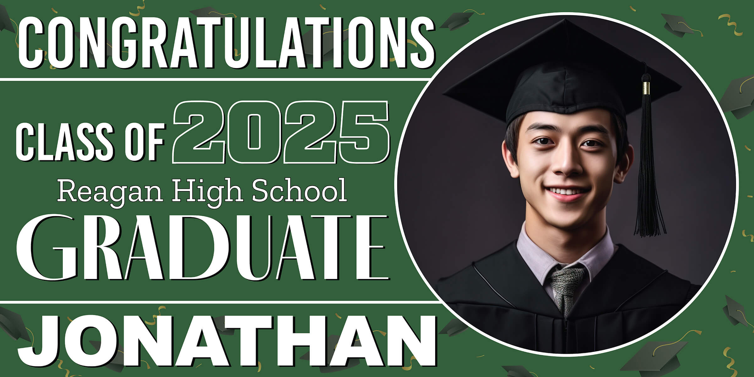 Class of 2026 Graduation Spotlight Horizontal Vinyl Banner (Available in Multiple Colors and Sizes)