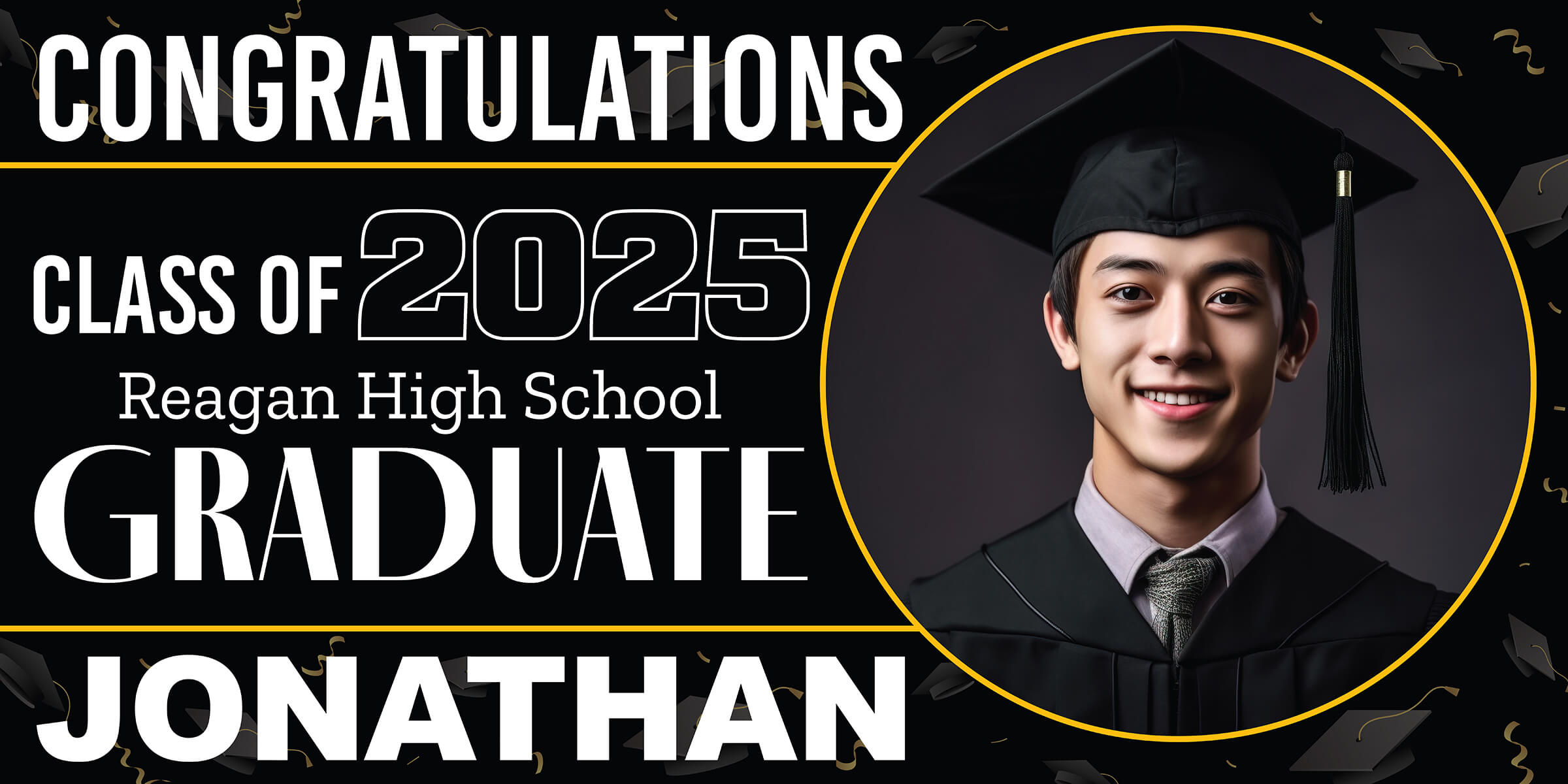 Class of 2026 Graduation Spotlight Horizontal Vinyl Banner (Available in Multiple Colors and Sizes)