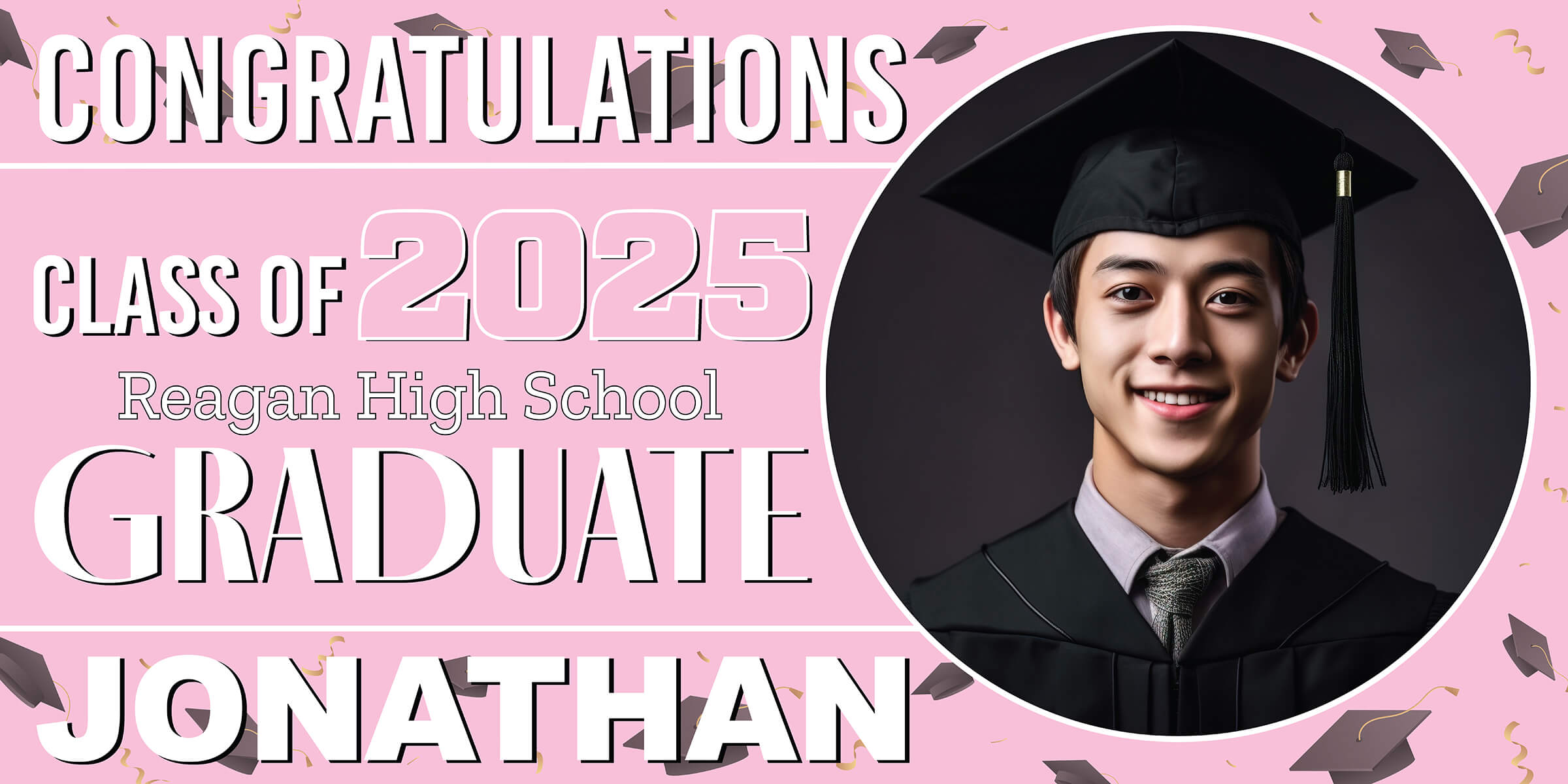 Class of 2026 Graduation Spotlight Horizontal Vinyl Banner (Available in Multiple Colors and Sizes)