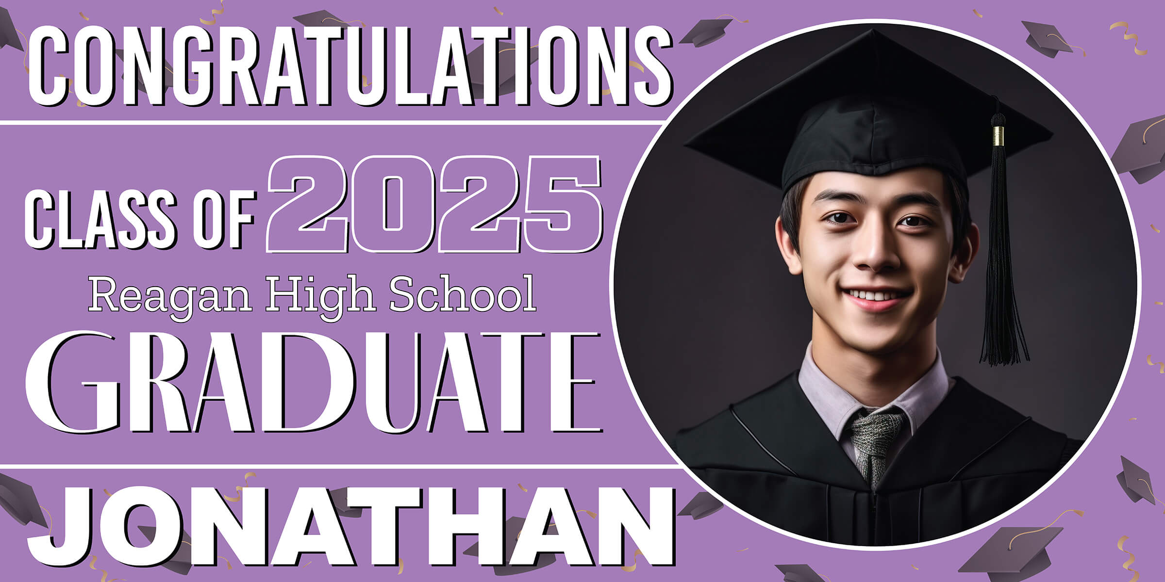 Class of 2026 Graduation Spotlight Horizontal Vinyl Banner (Available in Multiple Colors and Sizes)