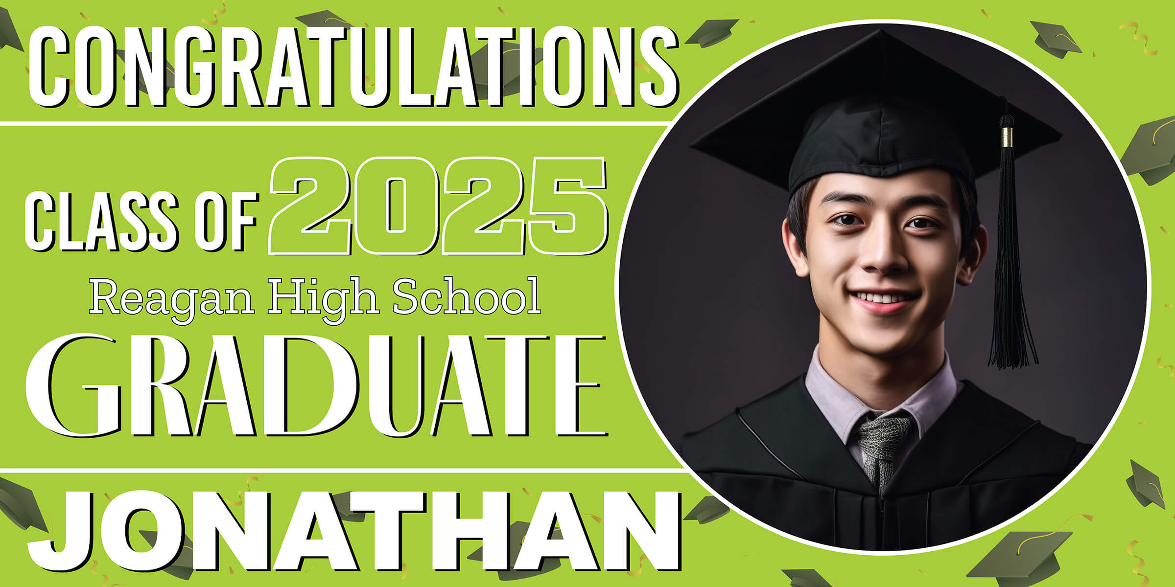 Class of 2026 Graduation Spotlight Horizontal Vinyl Banner (Available in Multiple Colors and Sizes)