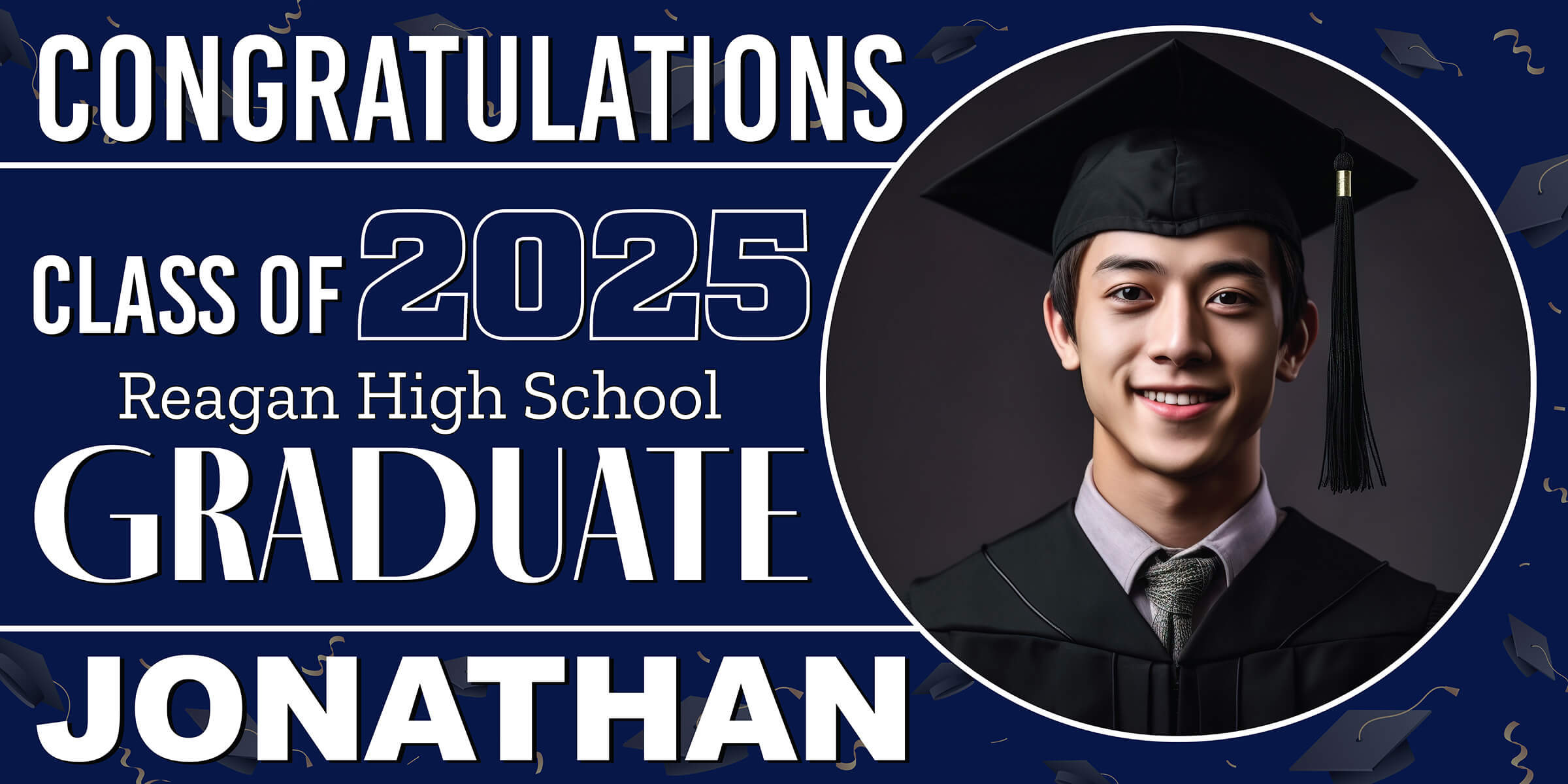Class of 2026 Graduation Spotlight Horizontal Vinyl Banner (Available in Multiple Colors and Sizes)