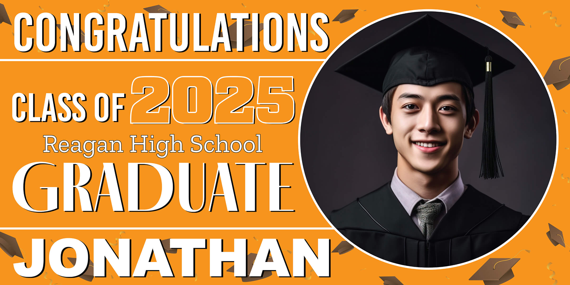 Class of 2026 Graduation Spotlight Horizontal Vinyl Banner (Available in Multiple Colors and Sizes)