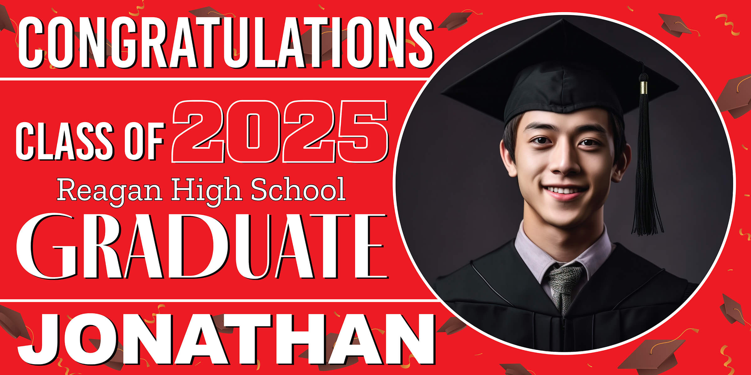 Class of 2026 Graduation Spotlight Horizontal Vinyl Banner (Available in Multiple Colors and Sizes)