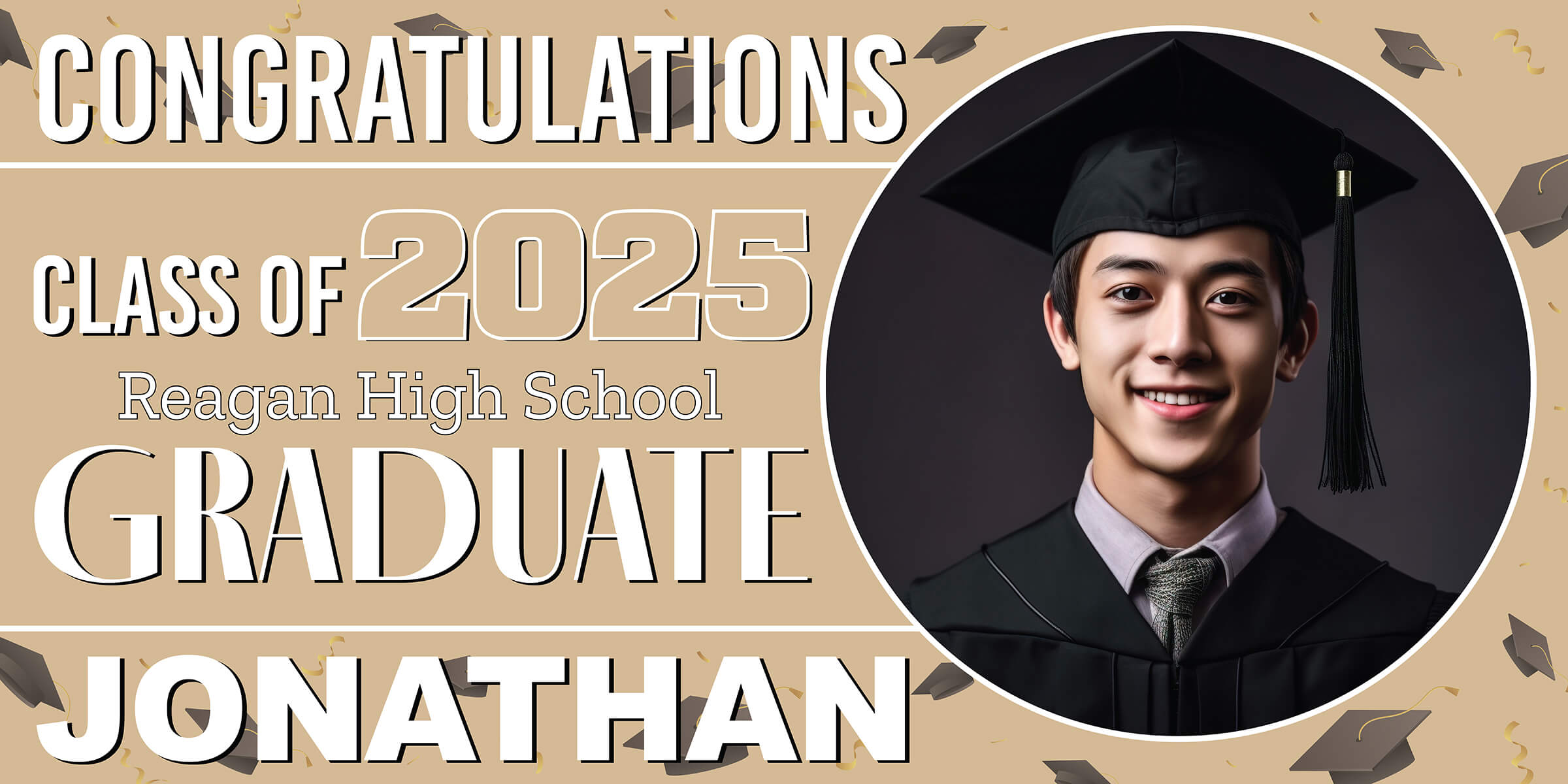 Class of 2026 Graduation Spotlight Horizontal Vinyl Banner (Available in Multiple Colors and Sizes)