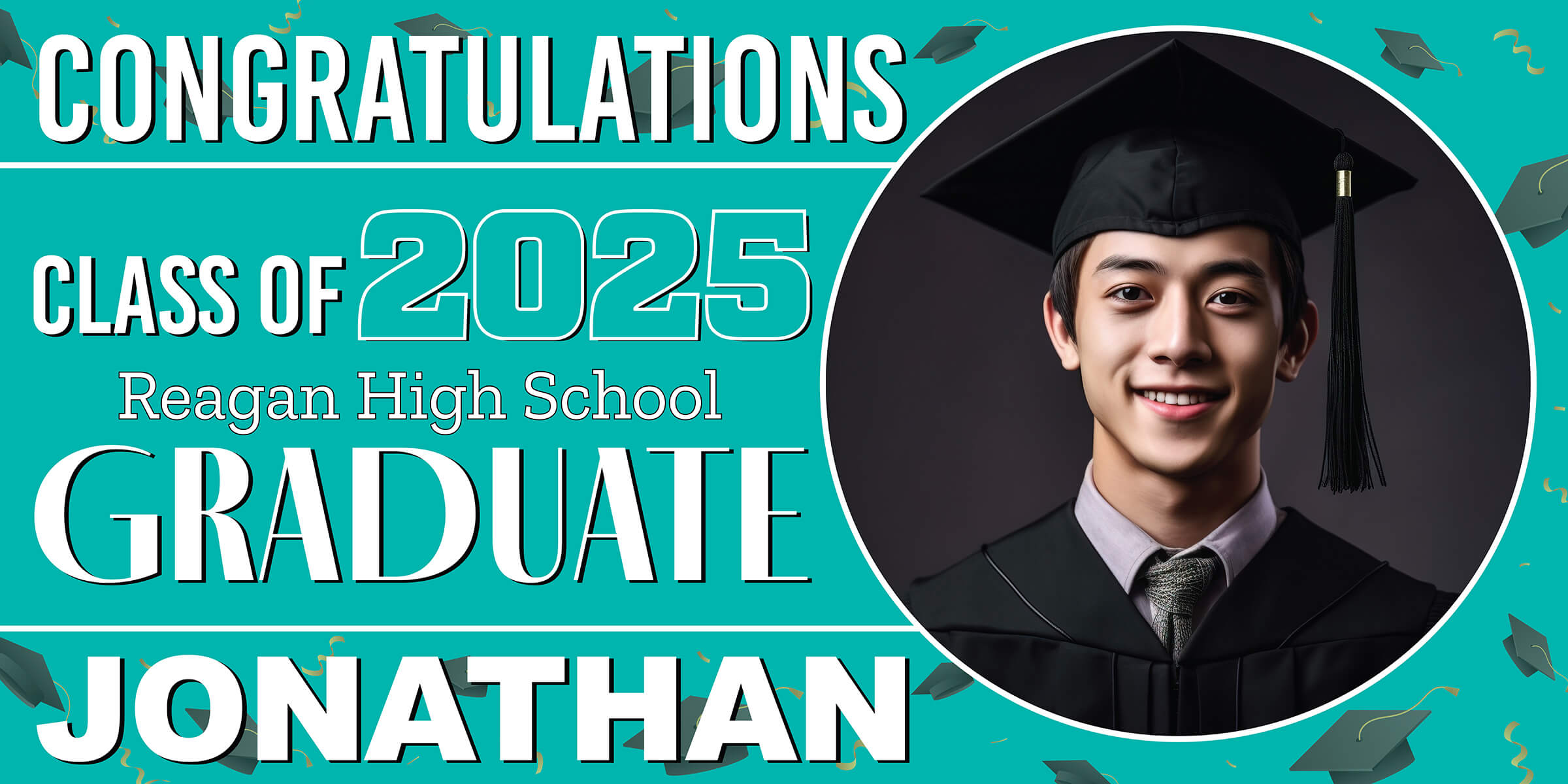 Class of 2026 Graduation Spotlight Horizontal Vinyl Banner (Available in Multiple Colors and Sizes)