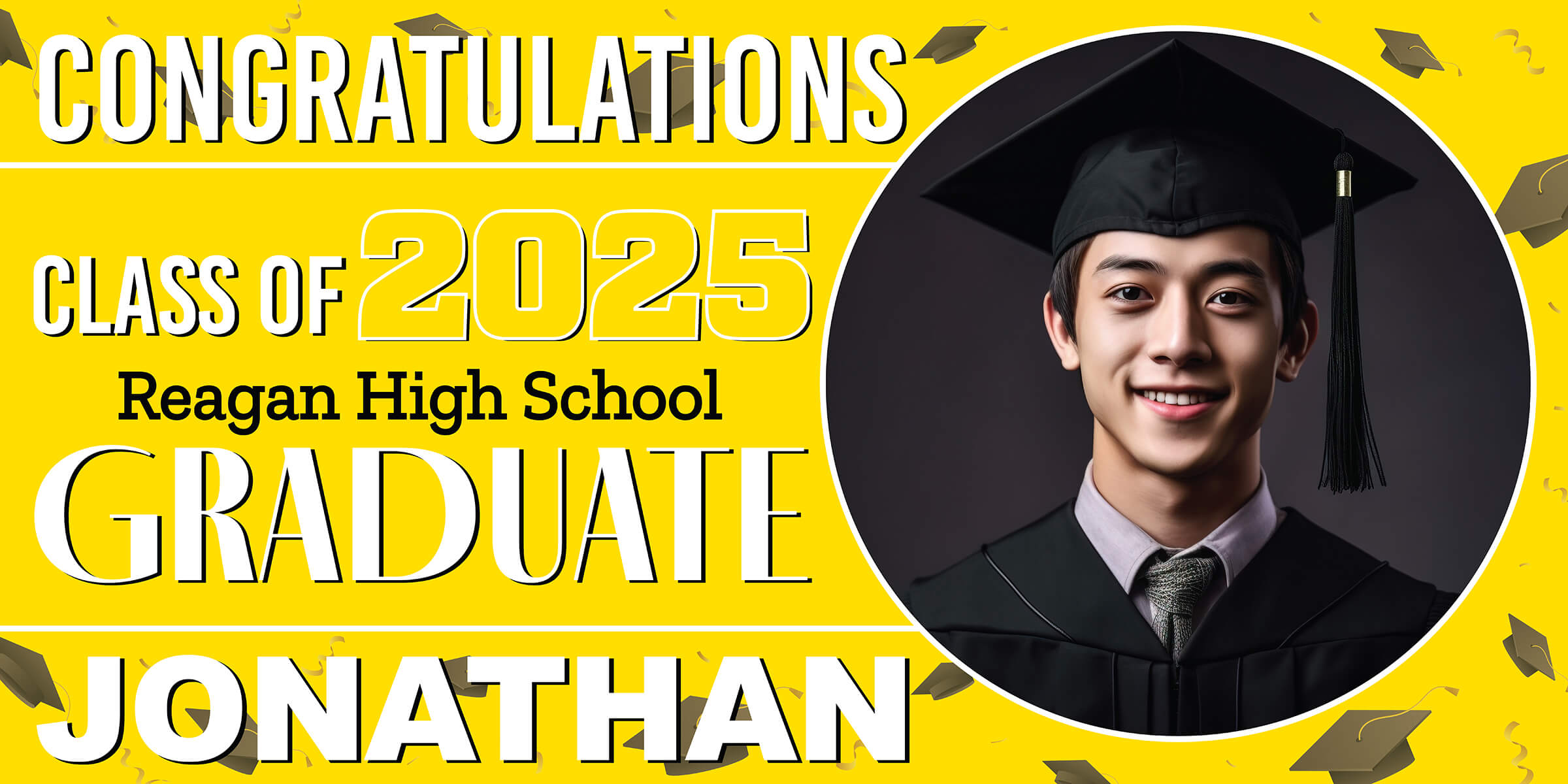 Class of 2026 Graduation Spotlight Horizontal Vinyl Banner (Available in Multiple Colors and Sizes)