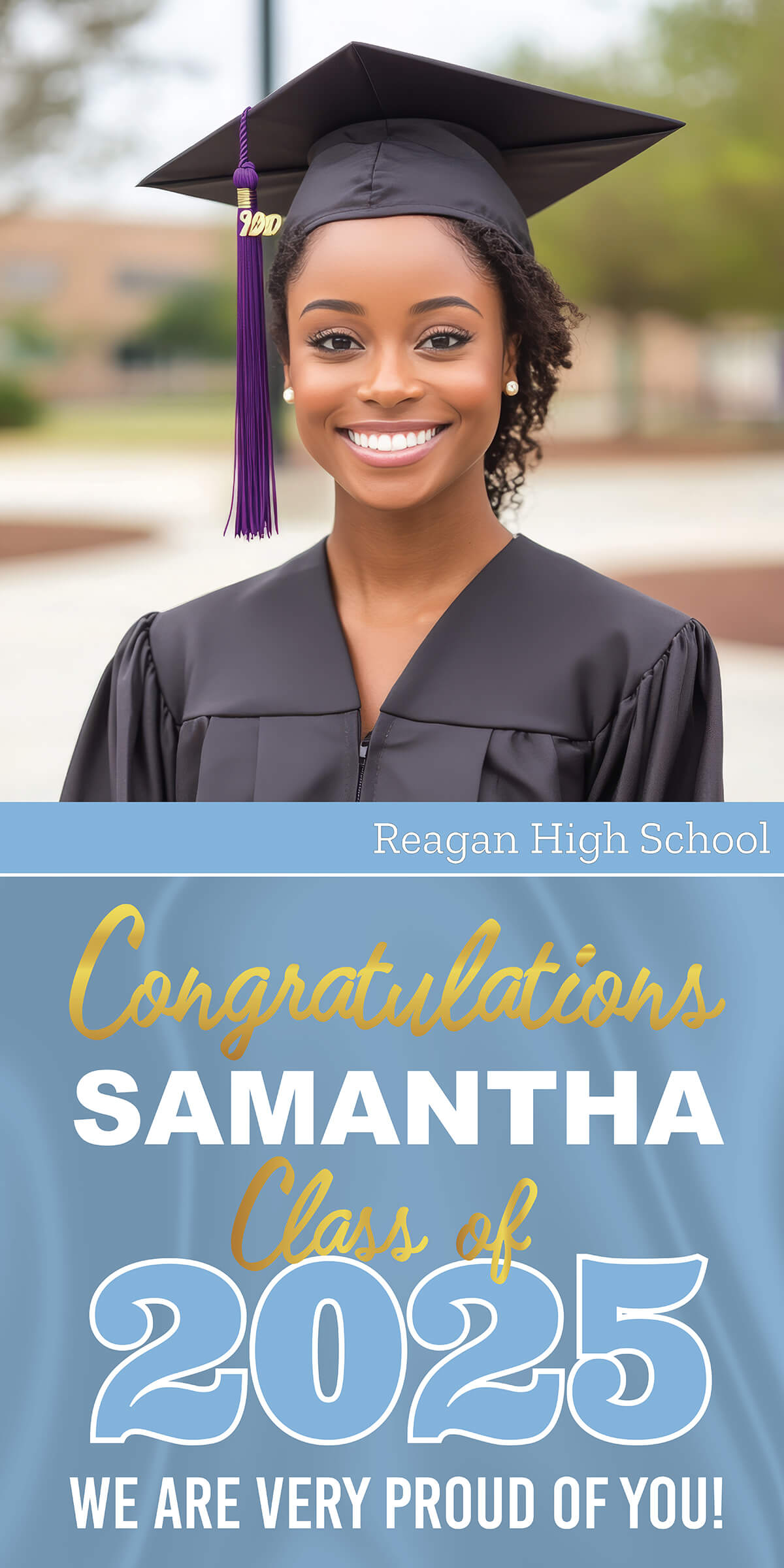 Class of 2025 Graduation Prestige Vertical Vinyl Banner (Available in Multiple Colors and Sizes)