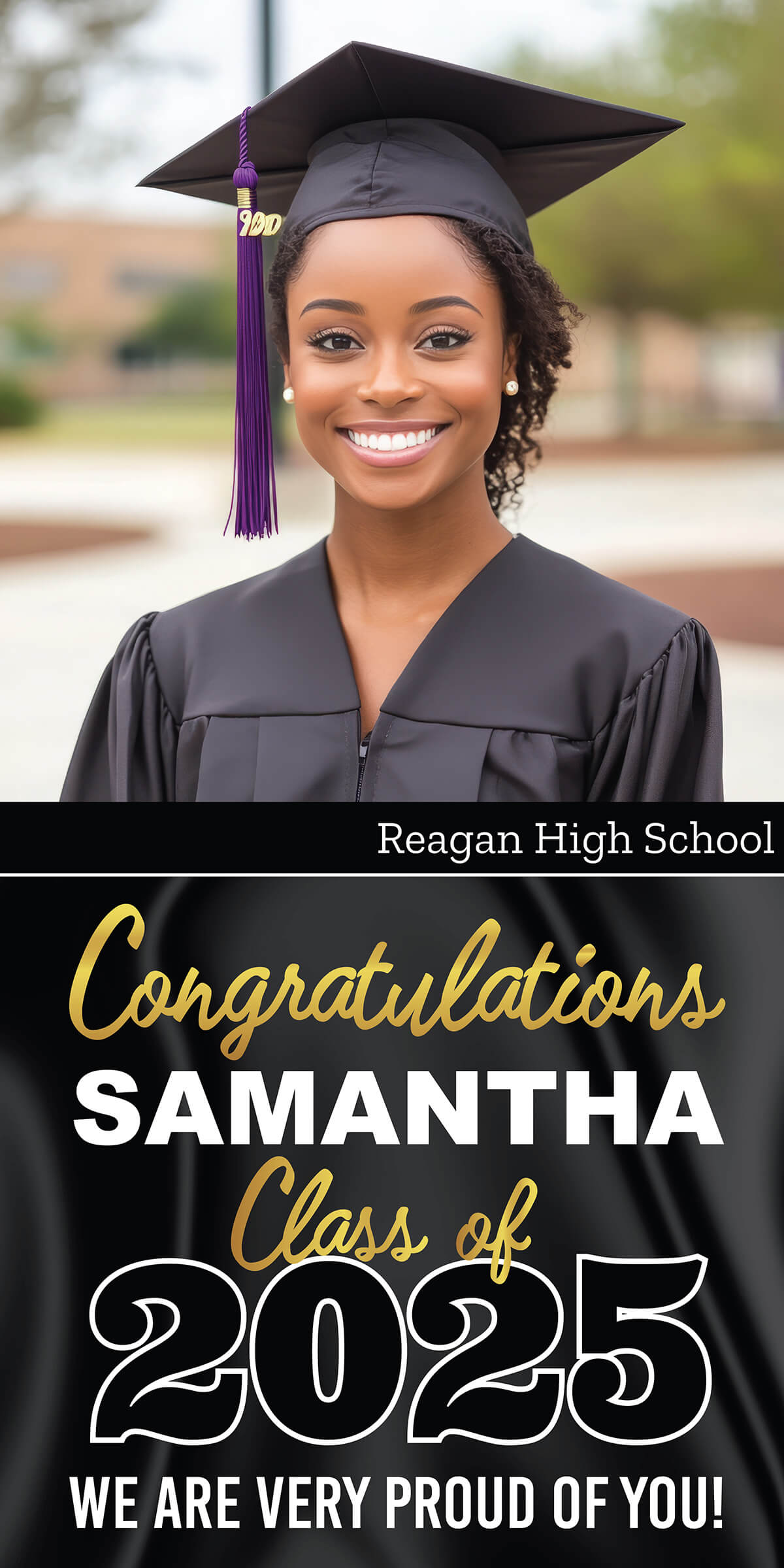 Class of 2025 Graduation Prestige Vertical Vinyl Banner (Available in Multiple Colors and Sizes)