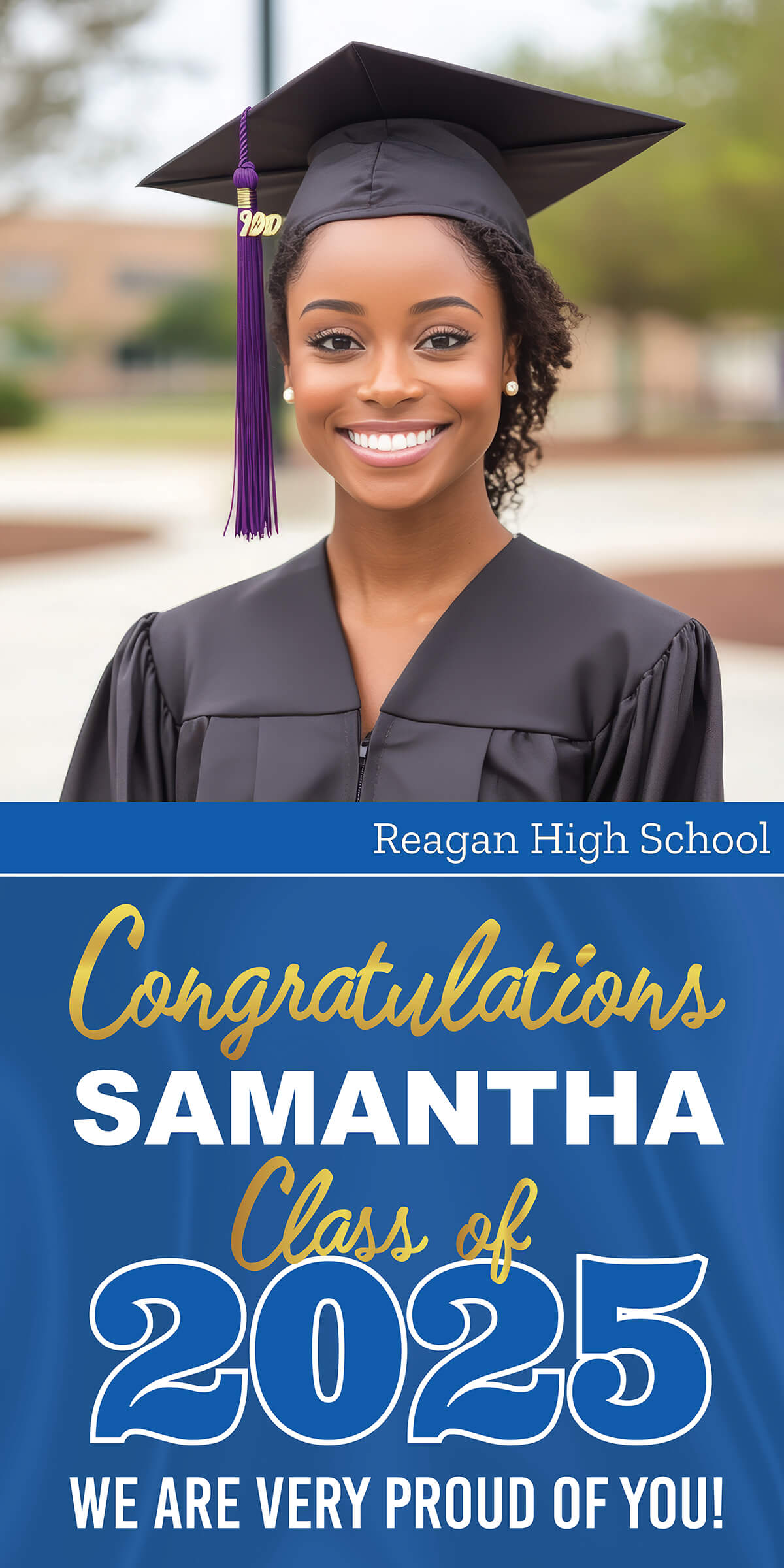 Class of 2025 Graduation Prestige Vertical Vinyl Banner (Available in Multiple Colors and Sizes)