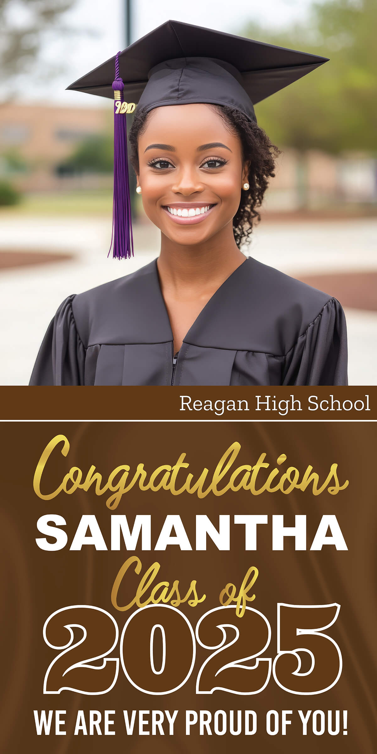 Class of 2025 Graduation Prestige Vertical Vinyl Banner (Available in Multiple Colors and Sizes)