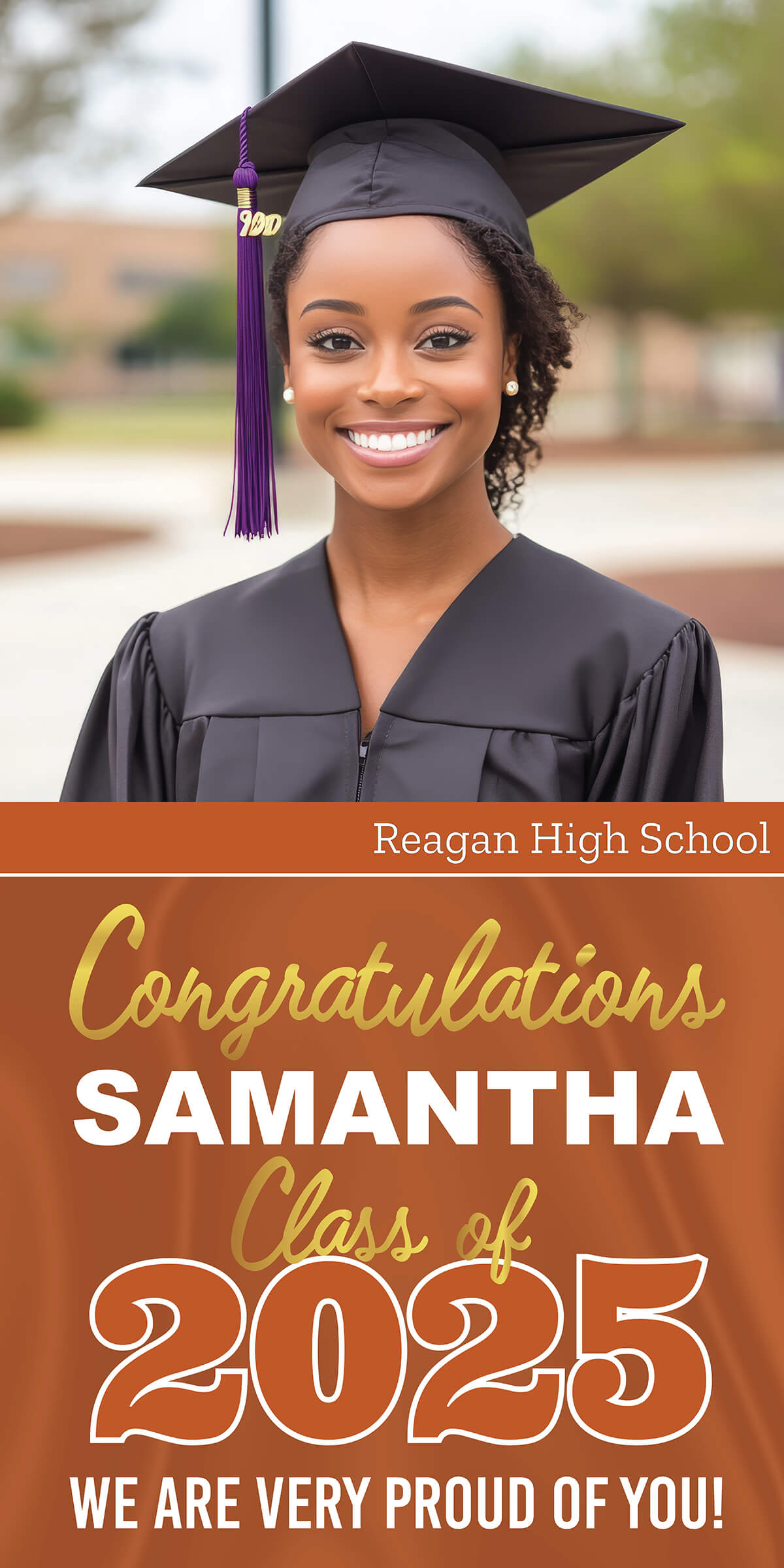 Class of 2025 Graduation Prestige Vertical Vinyl Banner (Available in Multiple Colors and Sizes)