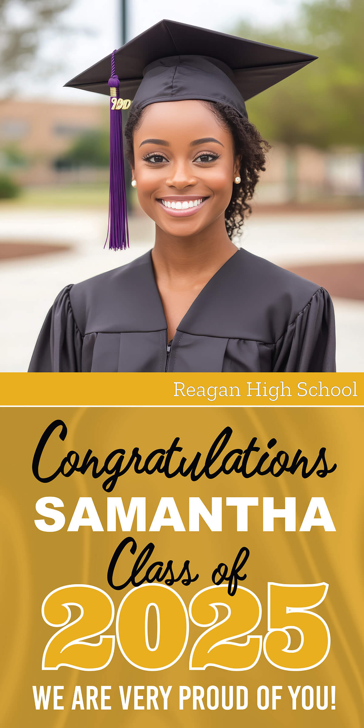 Class of 2025 Graduation Prestige Vertical Vinyl Banner (Available in Multiple Colors and Sizes)