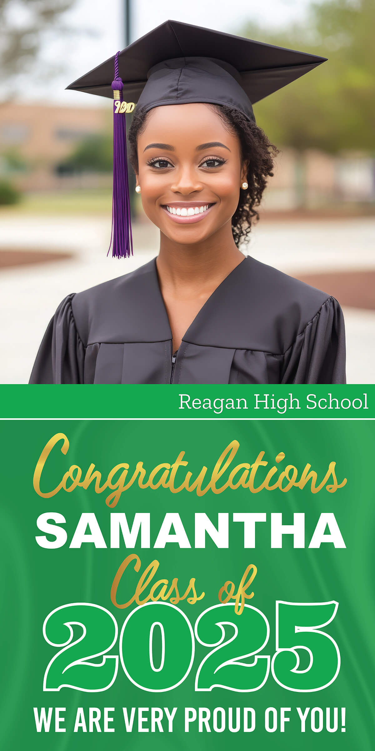 Class of 2025 Graduation Prestige Vertical Vinyl Banner (Available in Multiple Colors and Sizes)