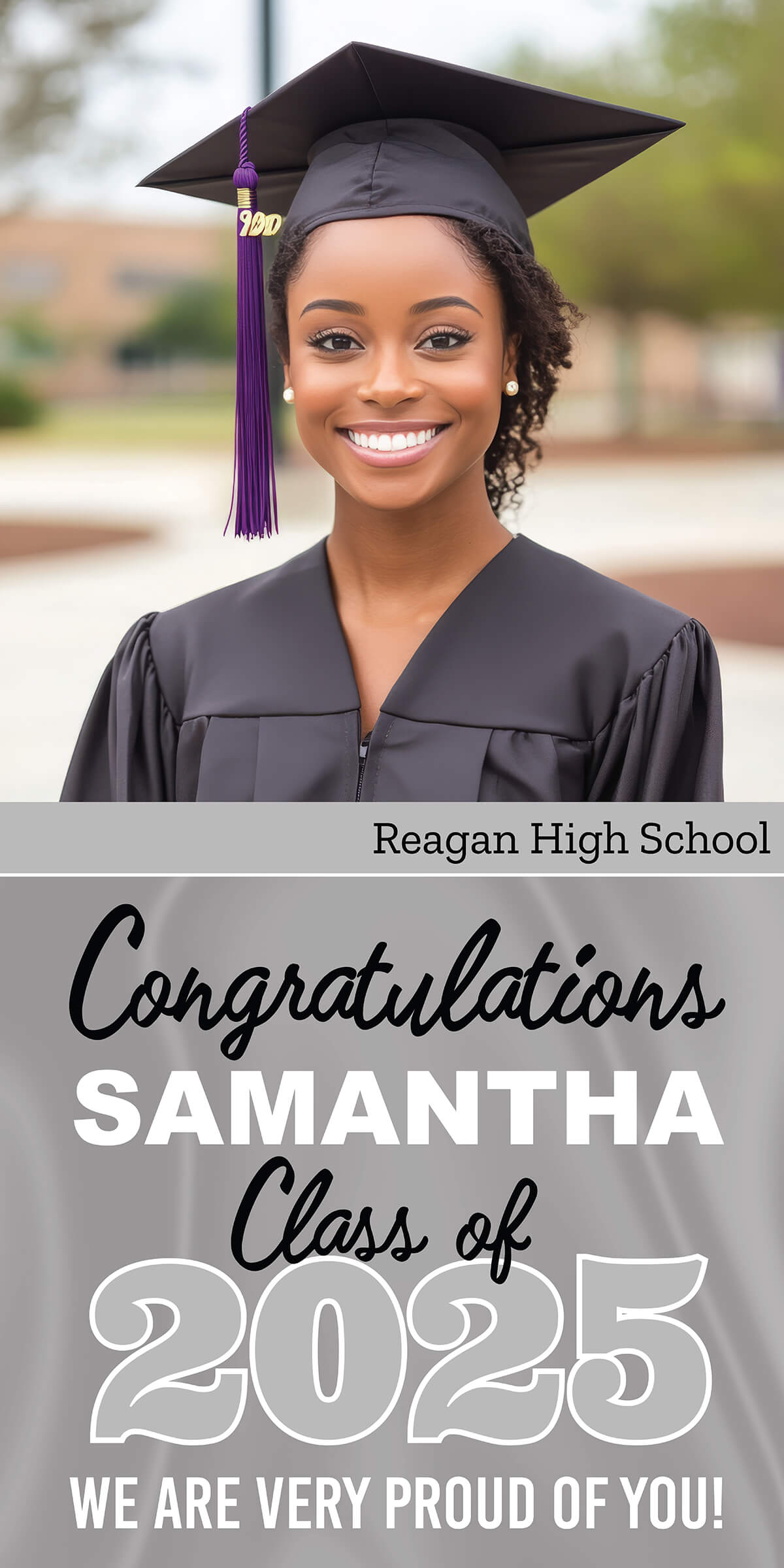 Class of 2025 Graduation Prestige Vertical Vinyl Banner (Available in Multiple Colors and Sizes)