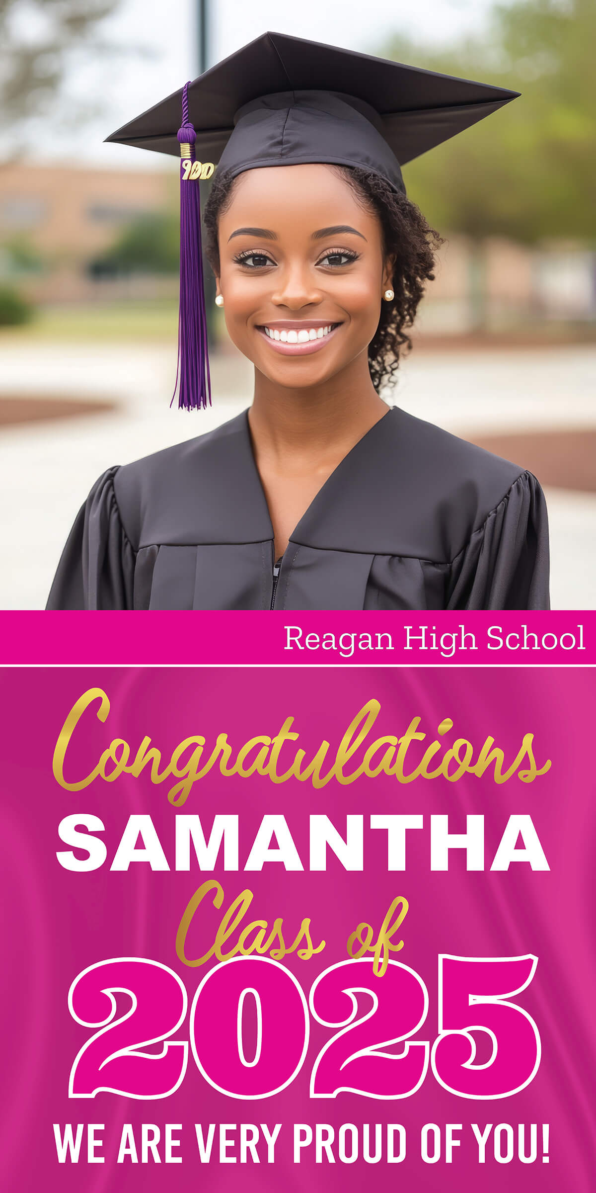 Class of 2025 Graduation Prestige Vertical Vinyl Banner (Available in Multiple Colors and Sizes)