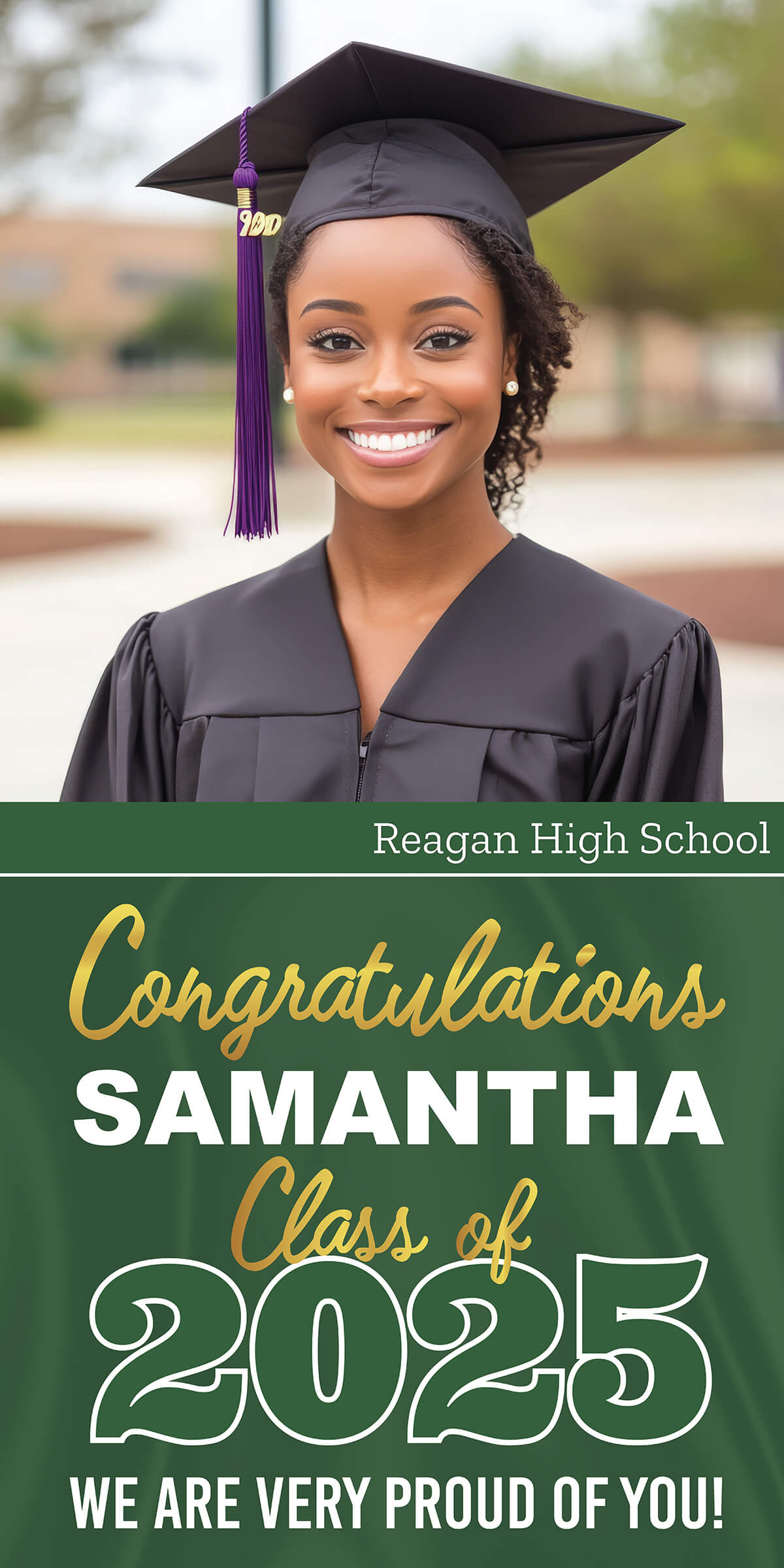 Class of 2025 Graduation Prestige Vertical Vinyl Banner (Available in Multiple Colors and Sizes)