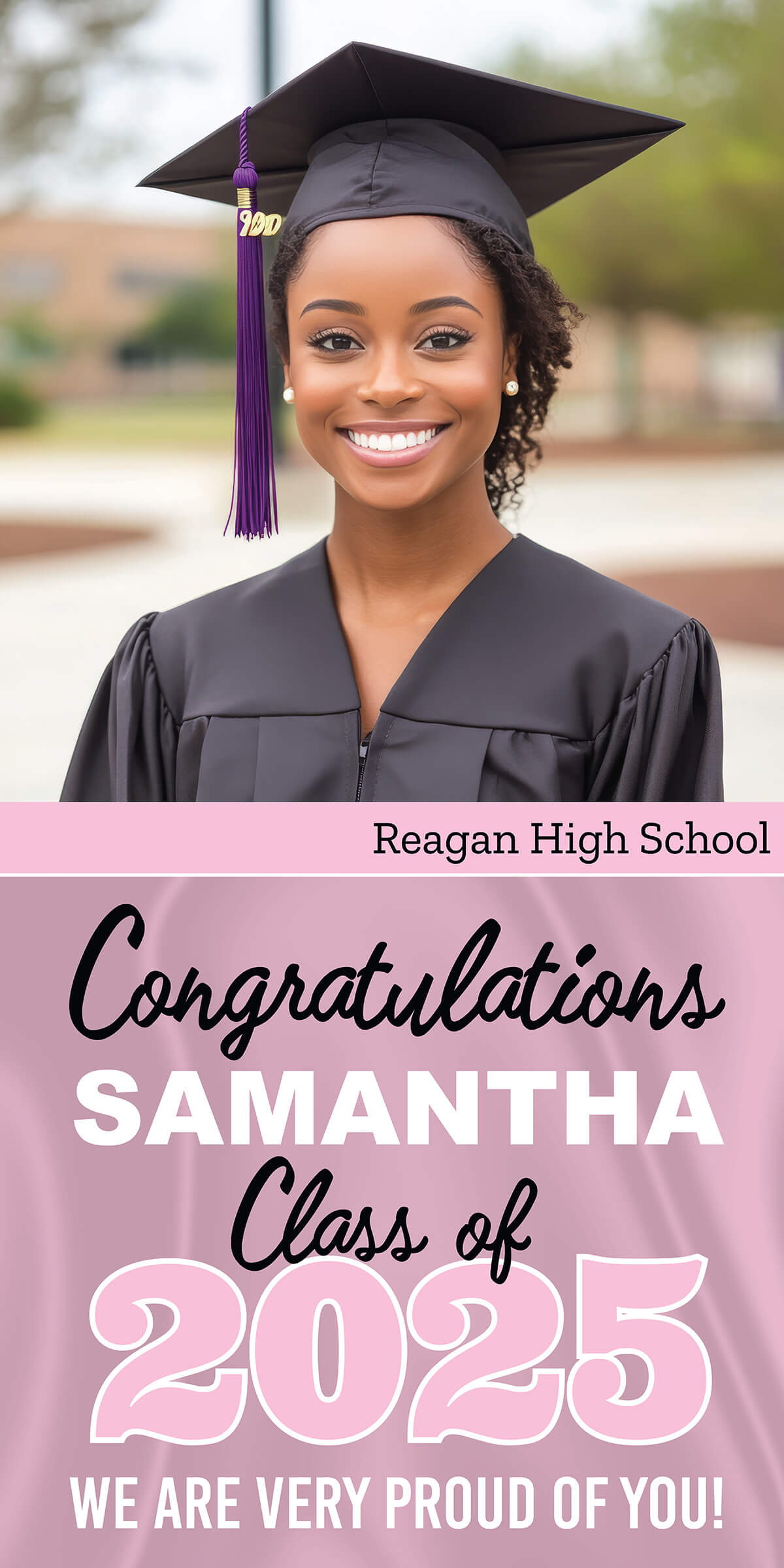 Class of 2025 Graduation Prestige Vertical Vinyl Banner (Available in Multiple Colors and Sizes)