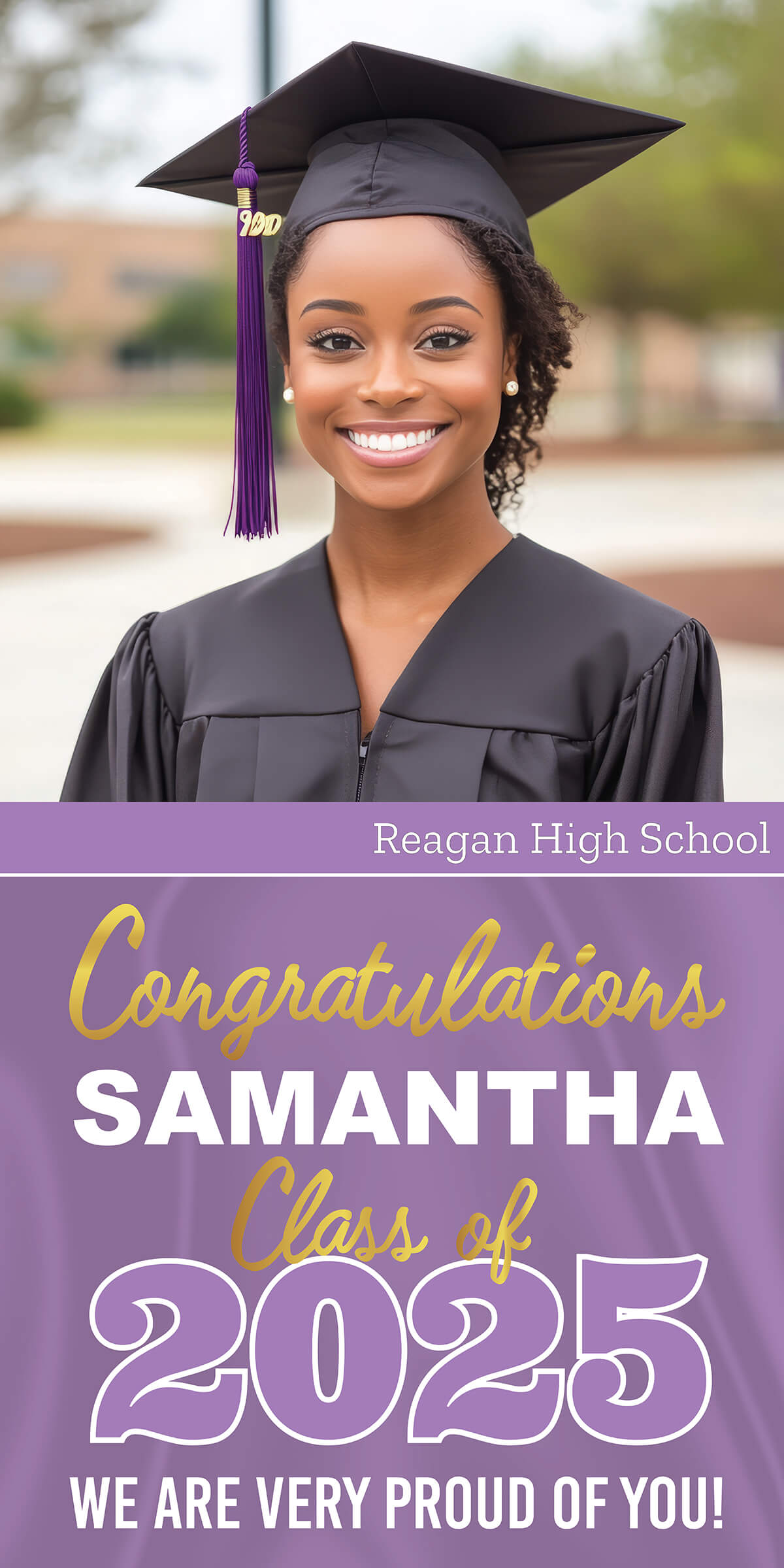 Class of 2025 Graduation Prestige Vertical Vinyl Banner (Available in Multiple Colors and Sizes)