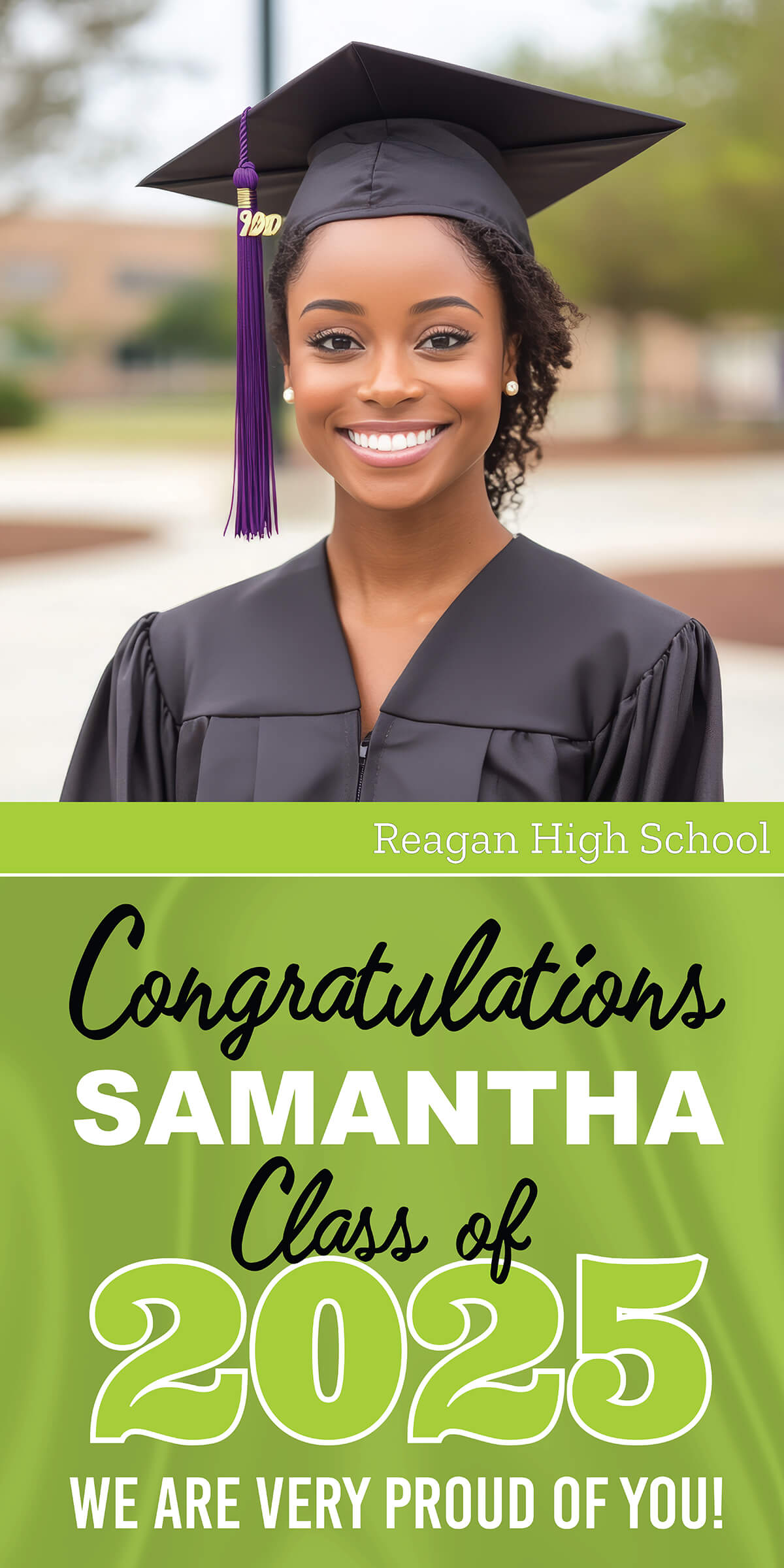 Class of 2025 Graduation Prestige Vertical Vinyl Banner (Available in Multiple Colors and Sizes)