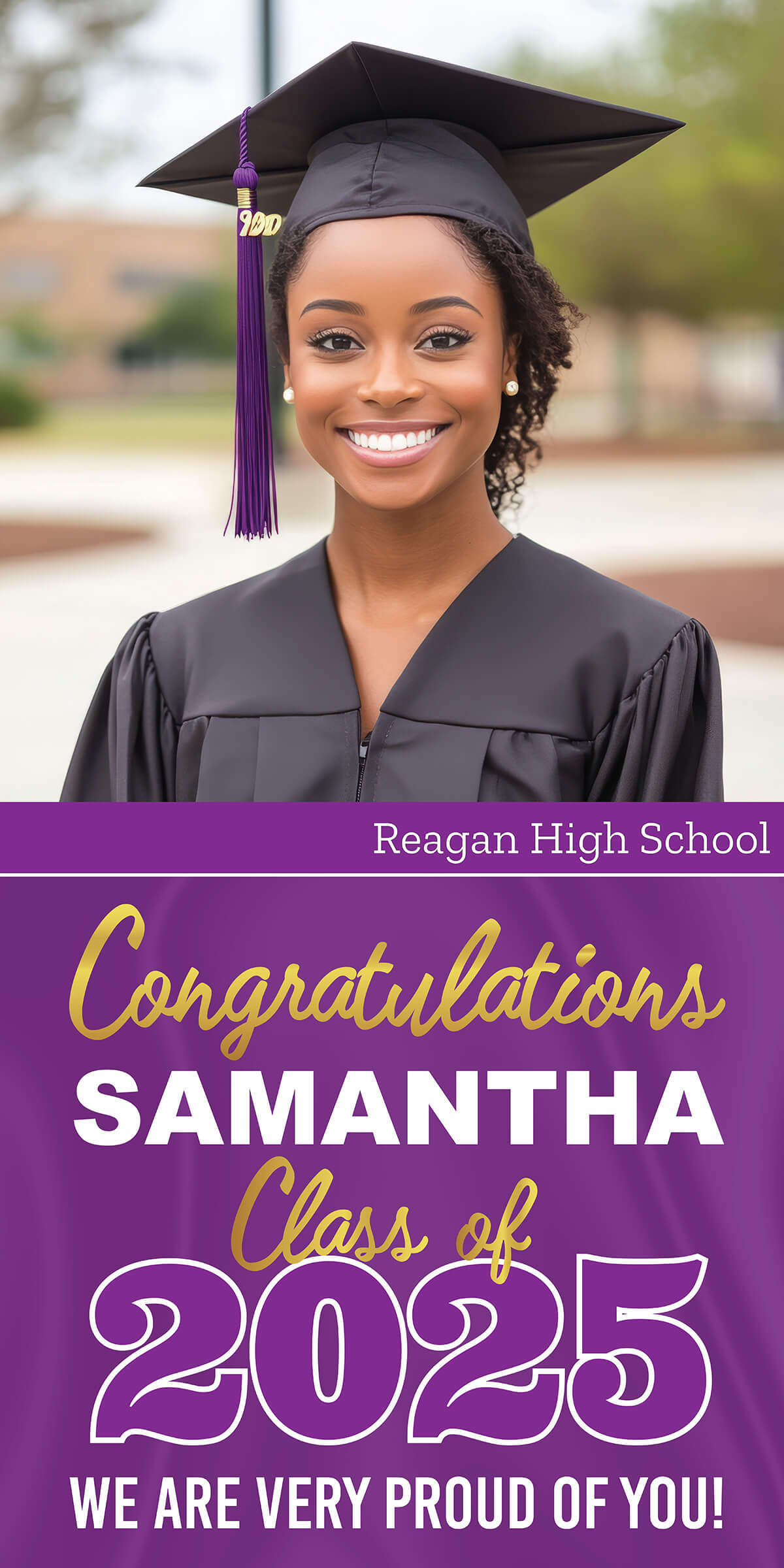 Class of 2025 Graduation Prestige Vertical Vinyl Banner (Available in Multiple Colors and Sizes)