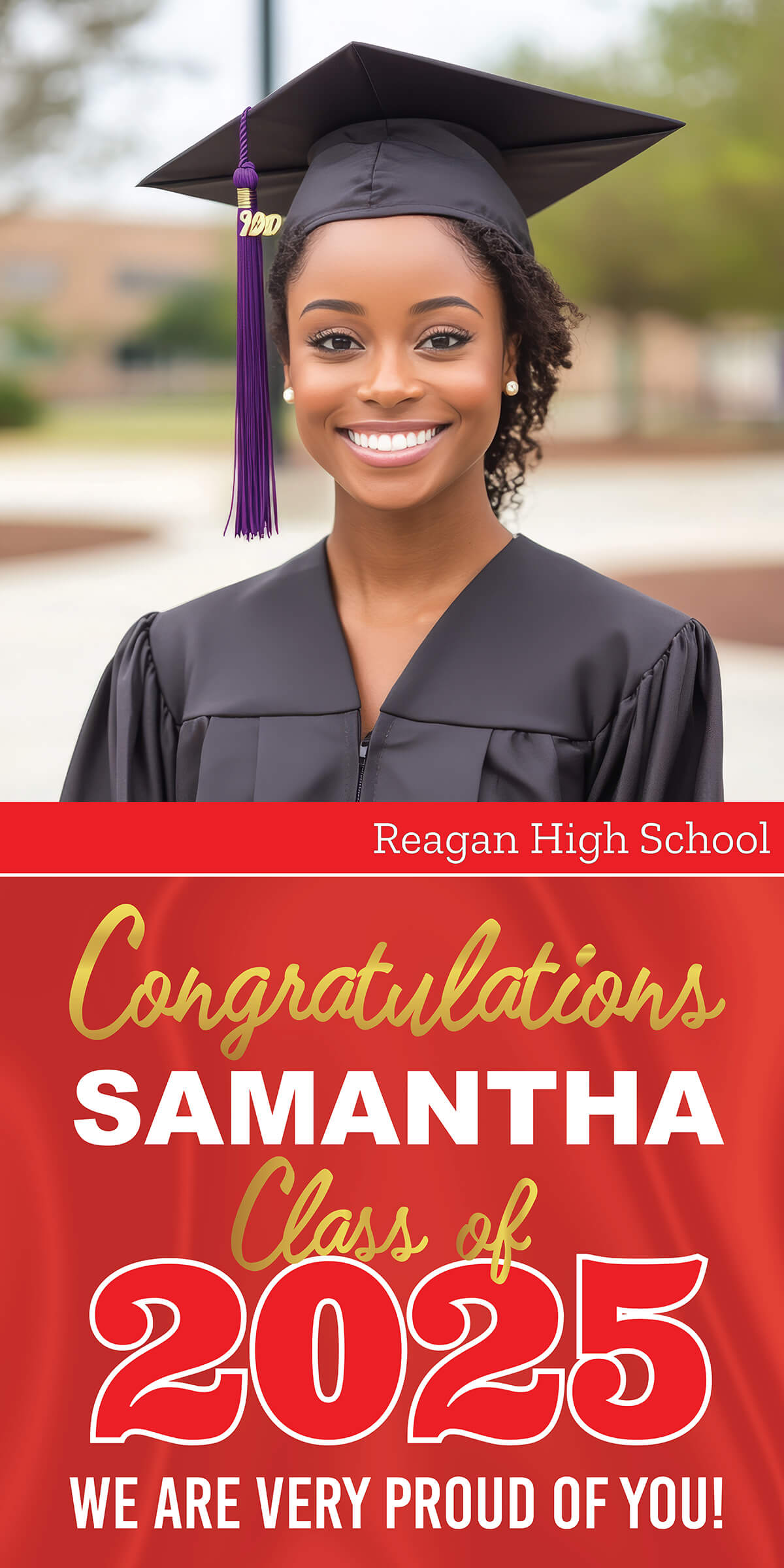 Class of 2025 Graduation Prestige Vertical Vinyl Banner (Available in Multiple Colors and Sizes)