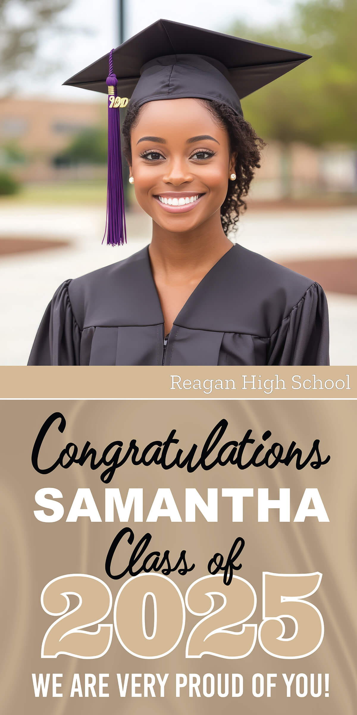 Class of 2025 Graduation Prestige Vertical Vinyl Banner (Available in Multiple Colors and Sizes)