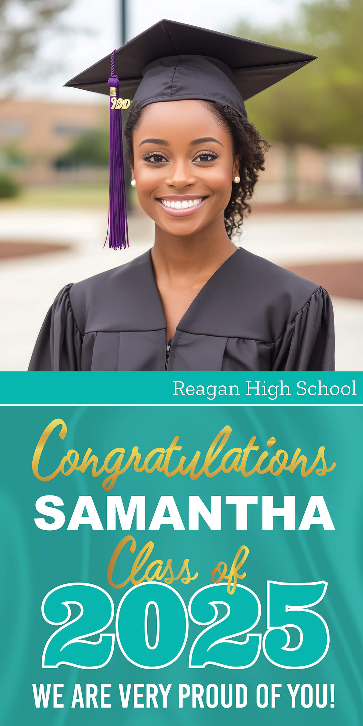 Class of 2025 Graduation Prestige Vertical Vinyl Banner (Available in Multiple Colors and Sizes)